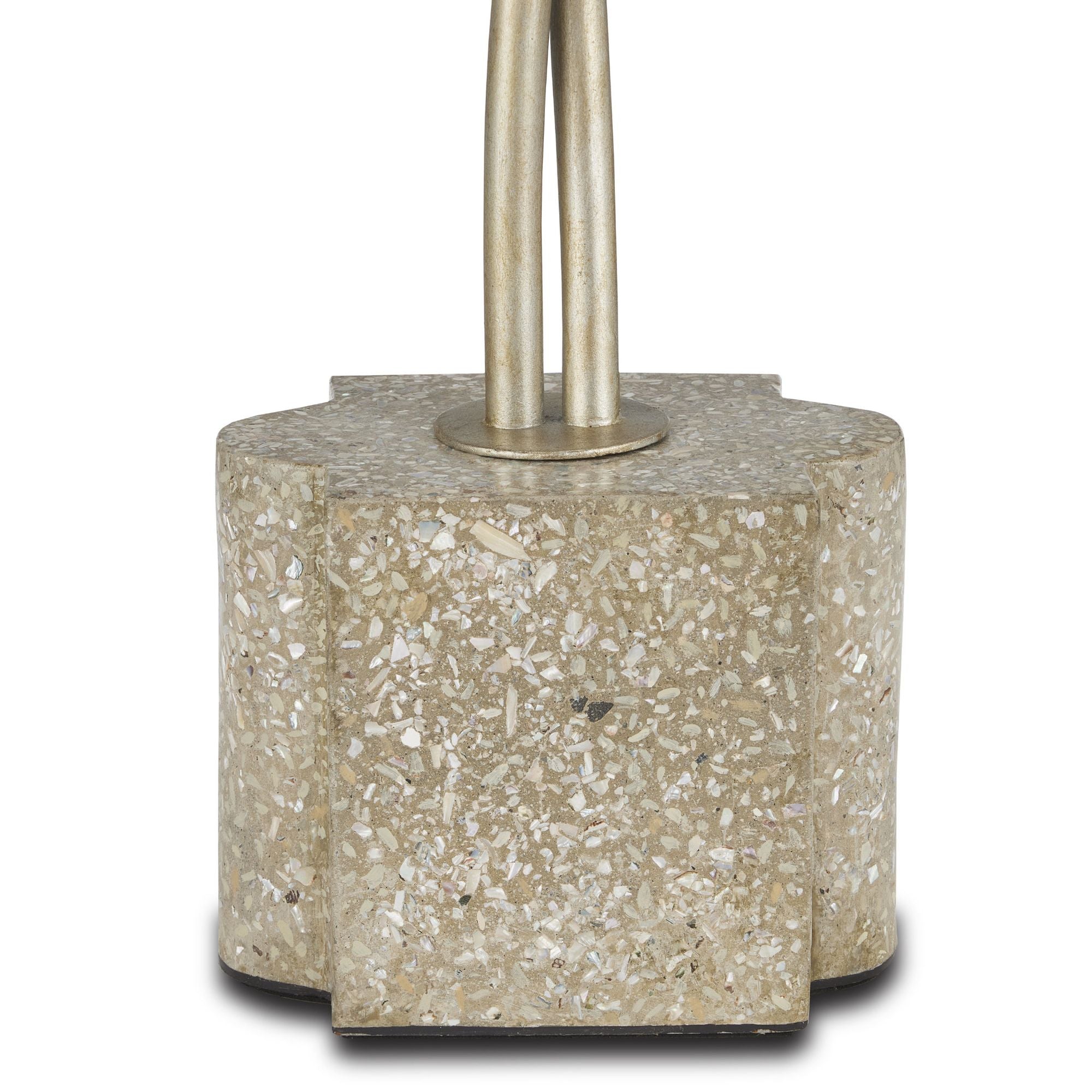 Paradiso Gold & Silver Table Lamp - Contemporary Silver Leaf/Contemporary Gold Leaf/Abalone Polished Concrete