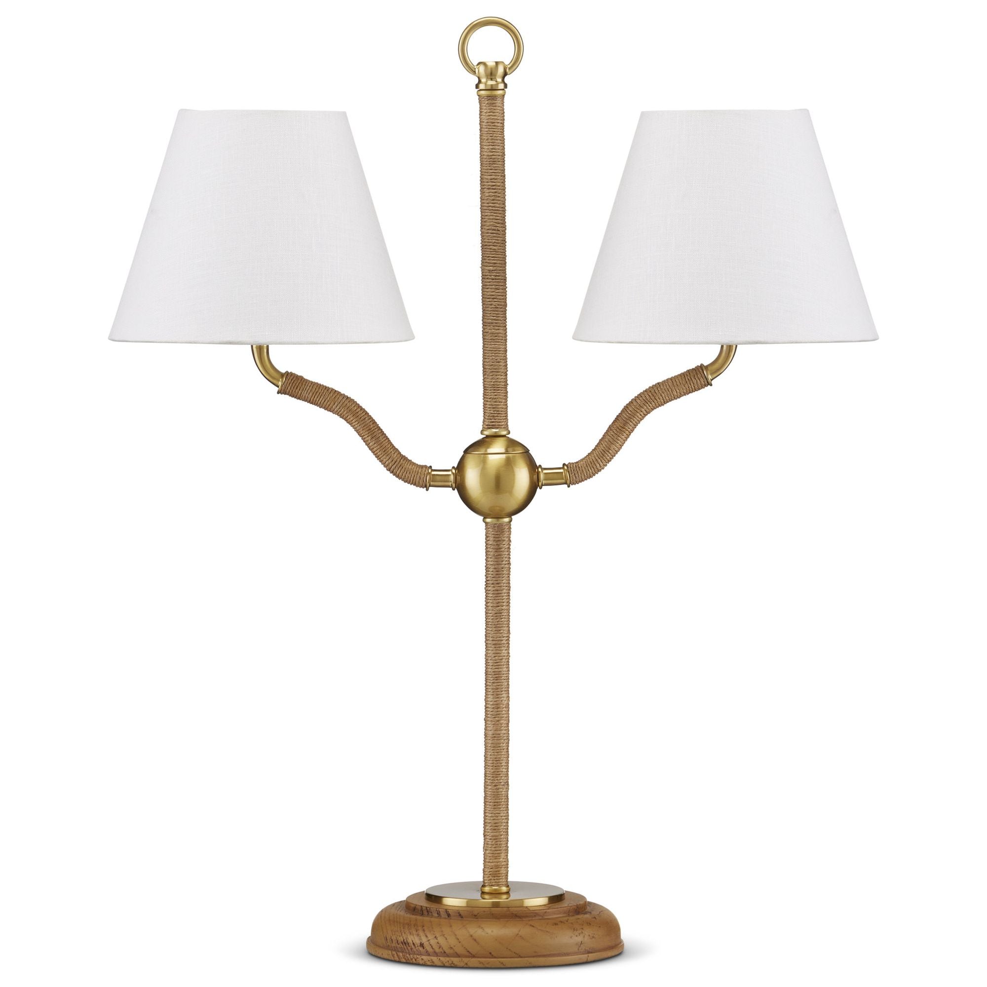 Sirocco Desk Lamp - Natural/Antique Brass