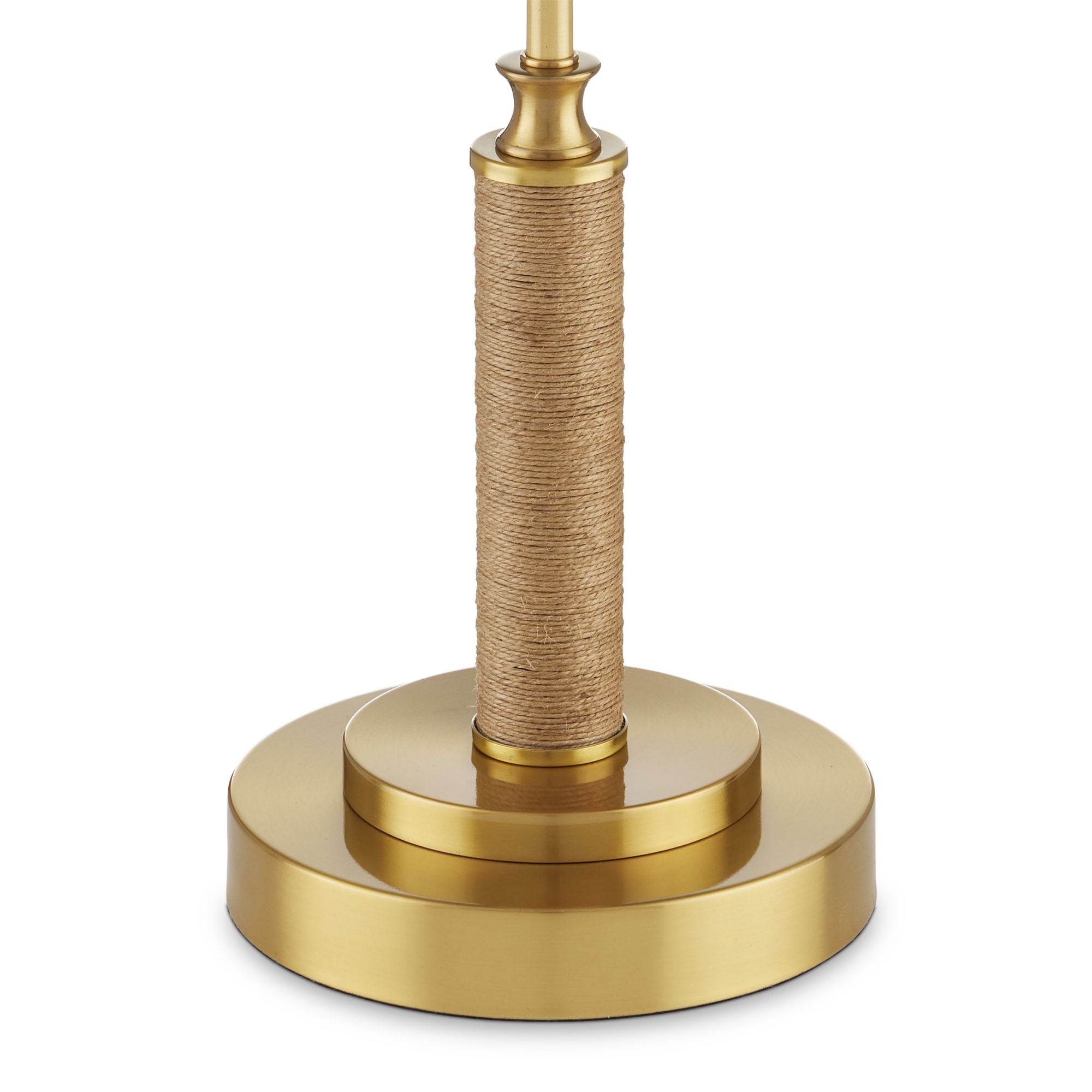 Ippolito Brass Console Lamp - Antique Brass/Natural