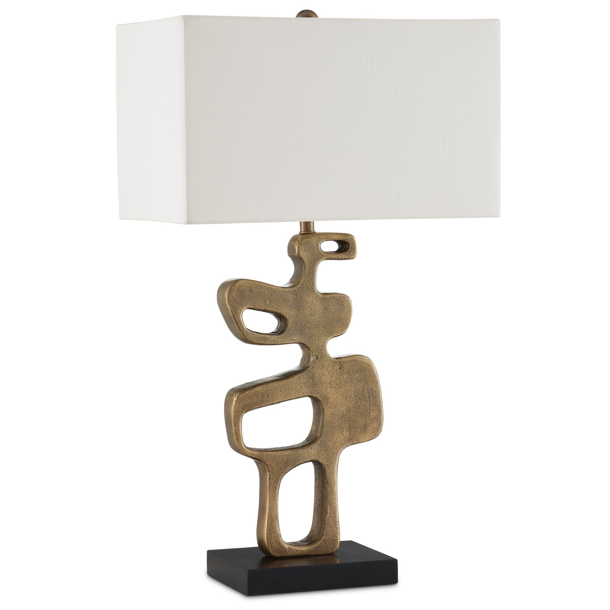 Mithra Brass Table Lamp - Antique Brass/Black