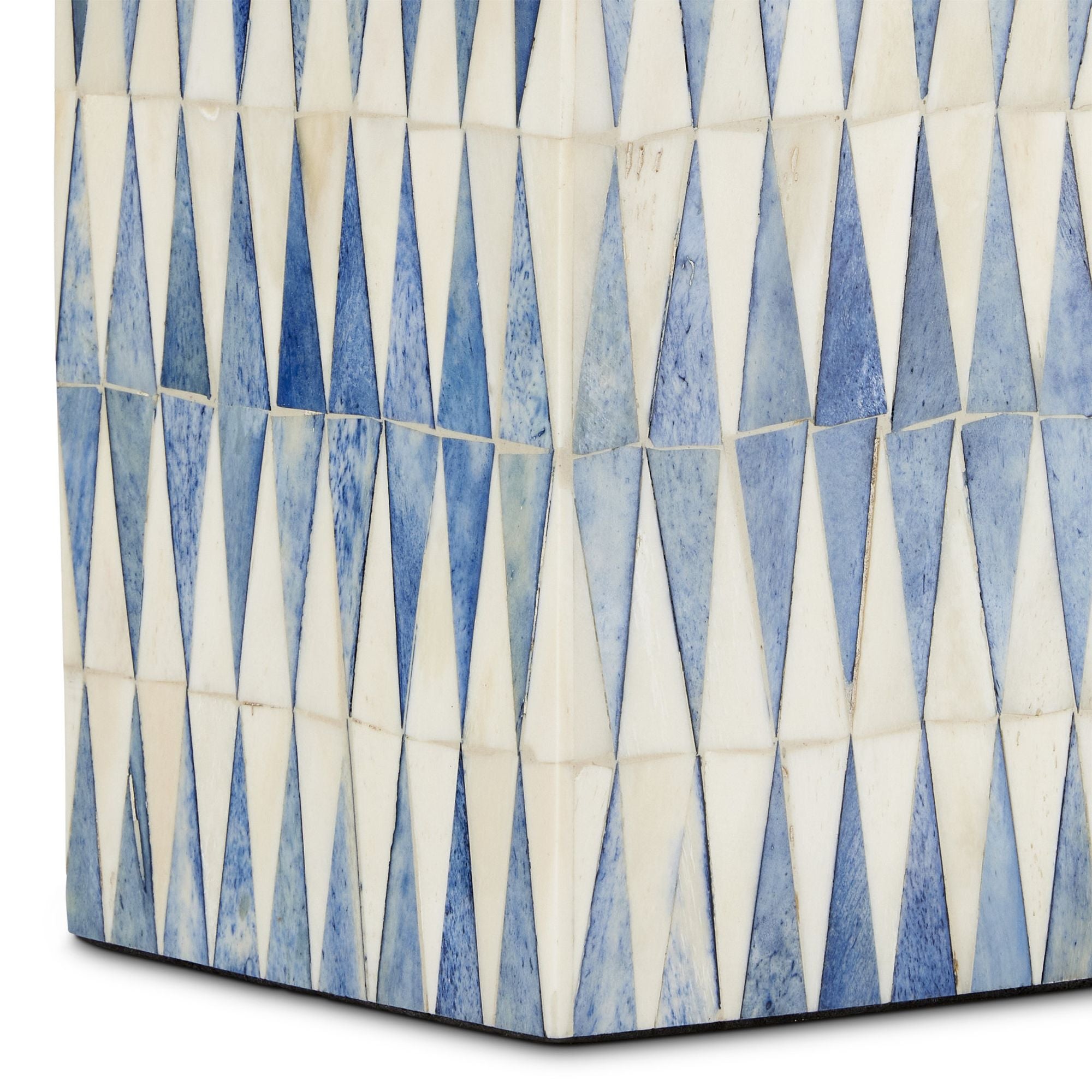 Nadene Blue & White Table Lamp - Blue/White/Brushed Brass