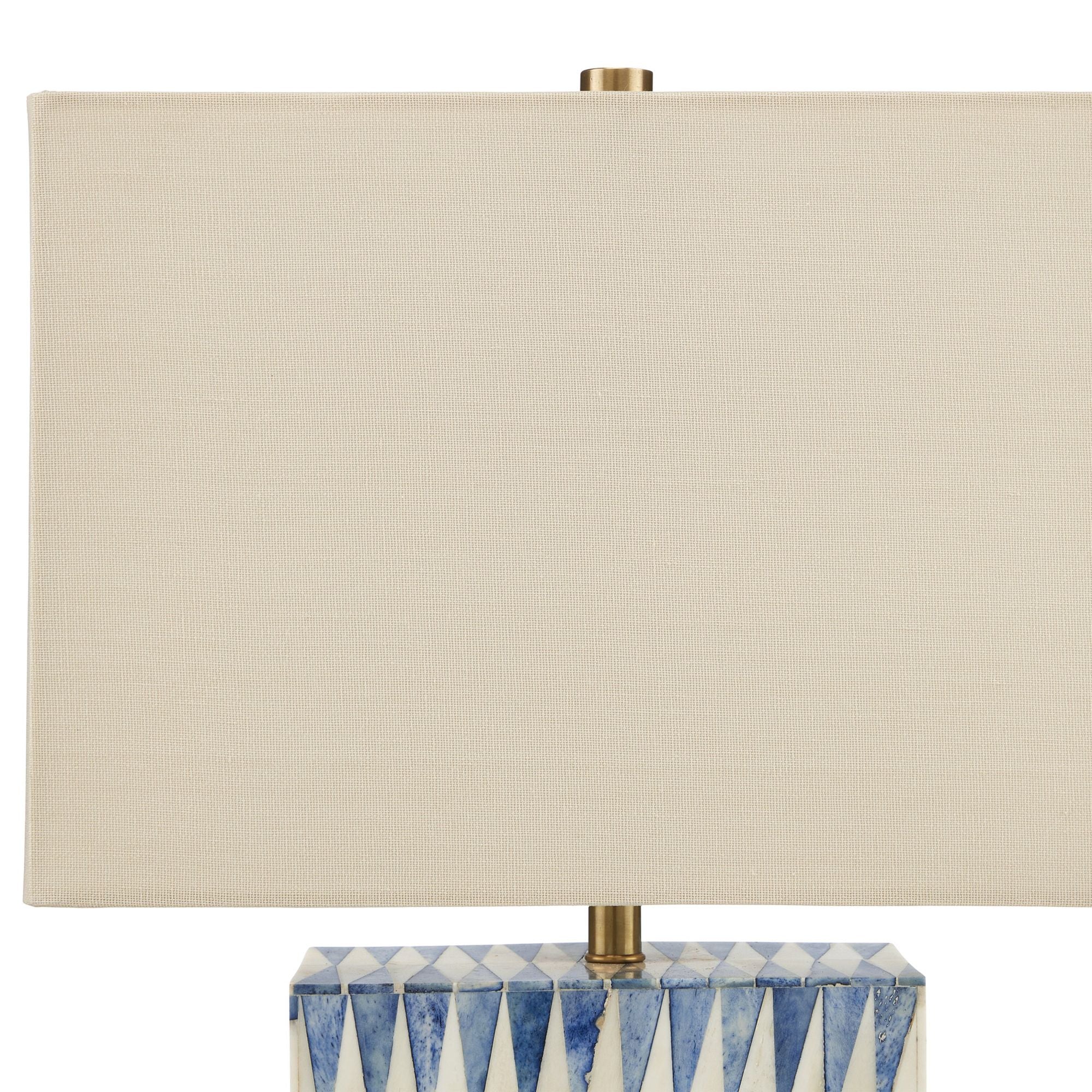 Nadene Blue & White Table Lamp - Blue/White/Brushed Brass