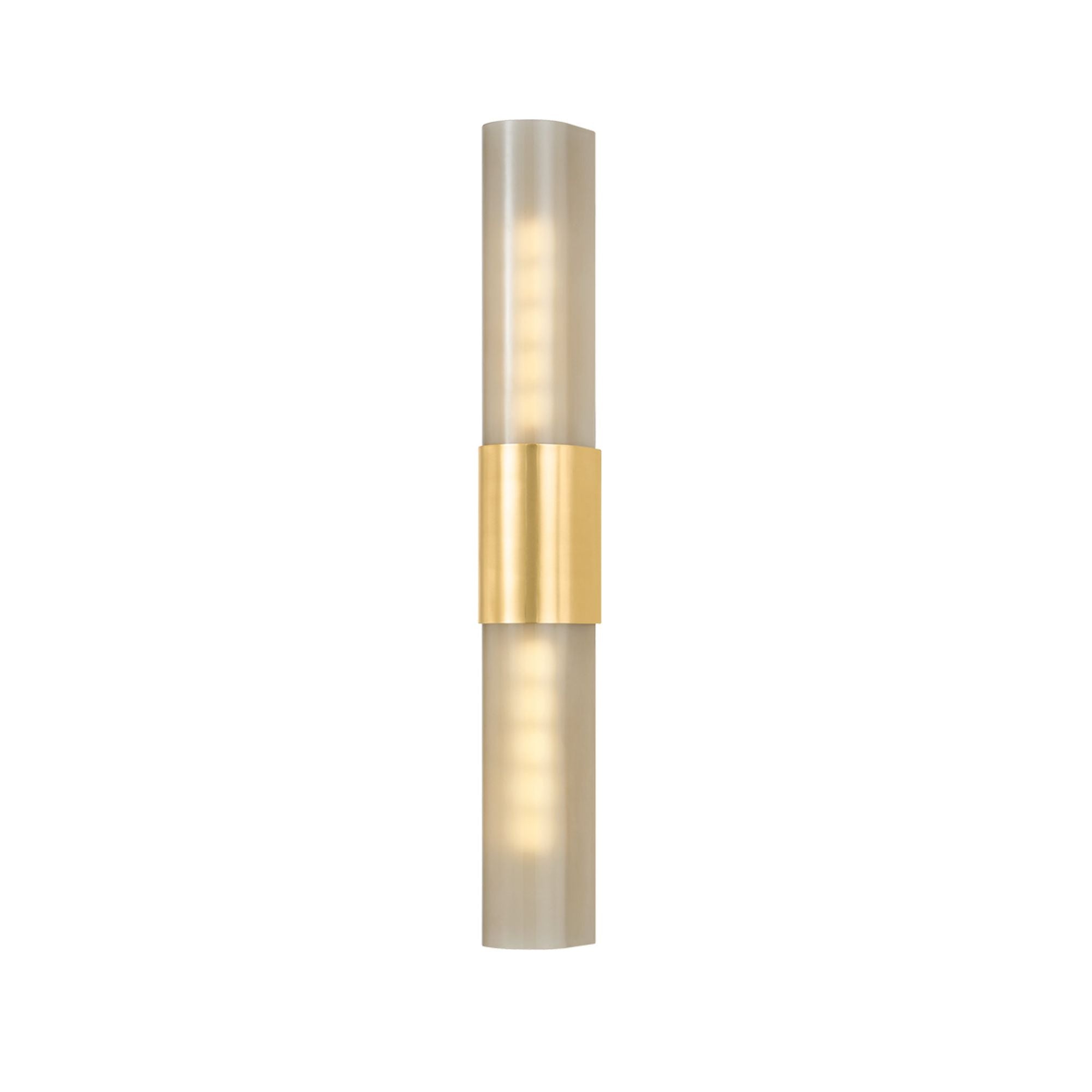 Somersville 2-Light Wall Sconce in Aged Brass 3.25W x 27.25H