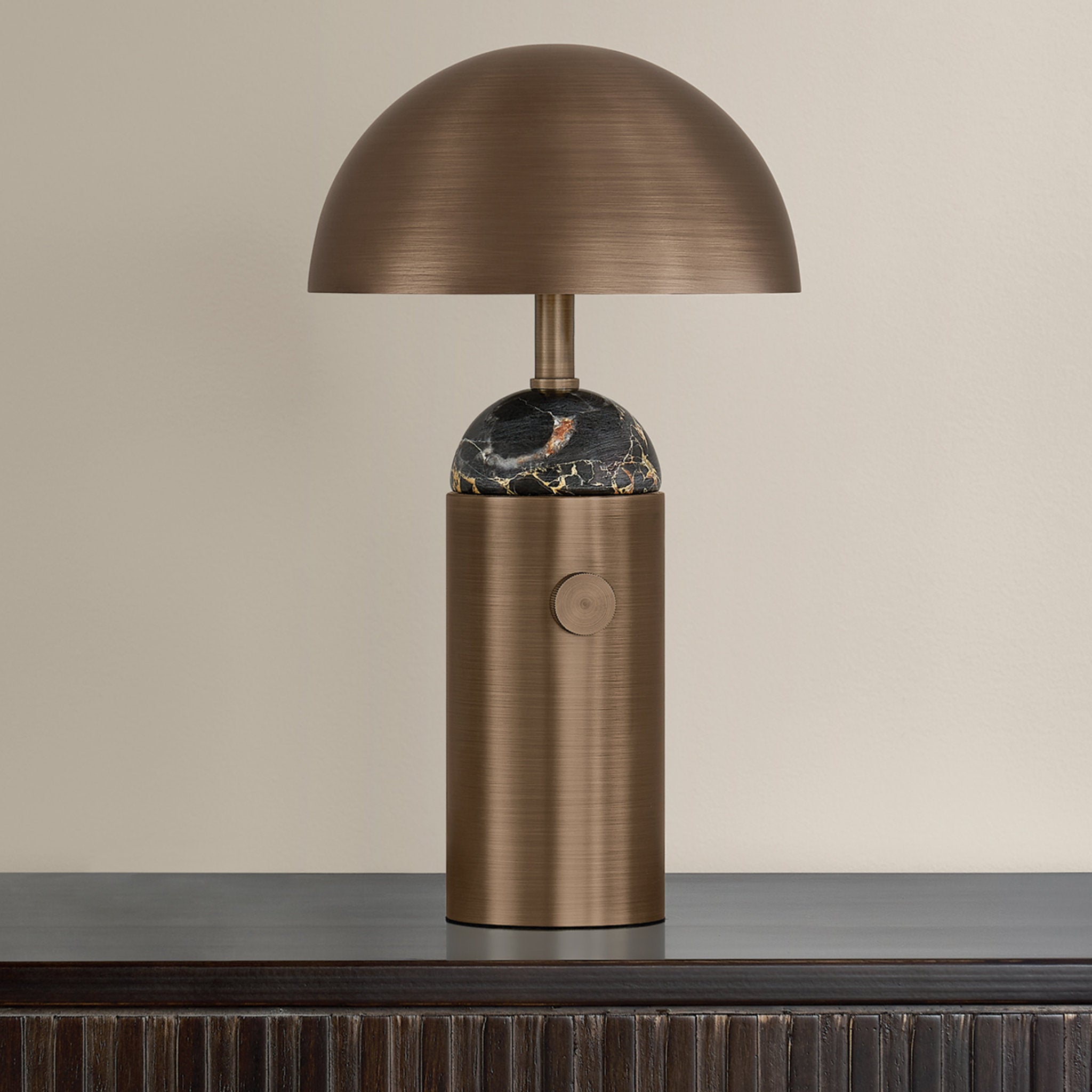 Parkston 1-Light Rechargeable Table Lamp in Historic Bronze 8W x 14.25H