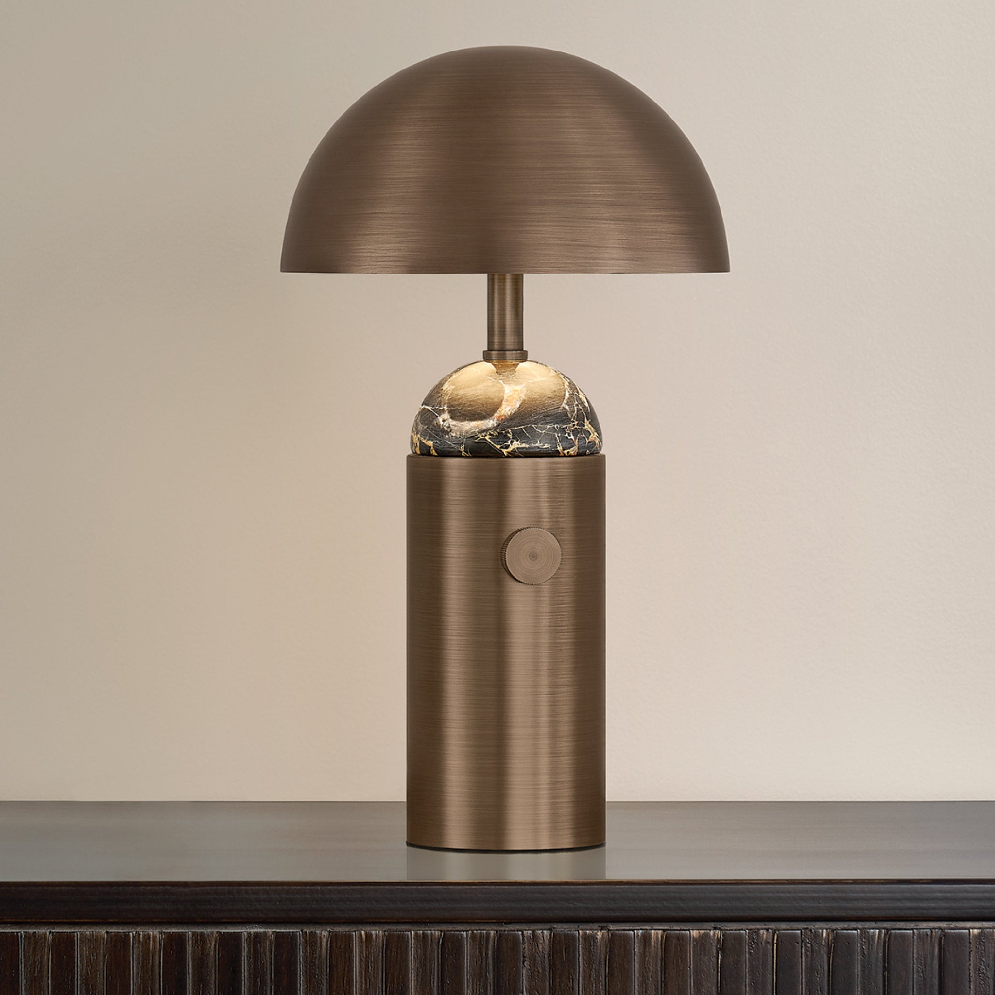 Parkston 1-Light Rechargeable Table Lamp in Historic Bronze 8W x 14.25H