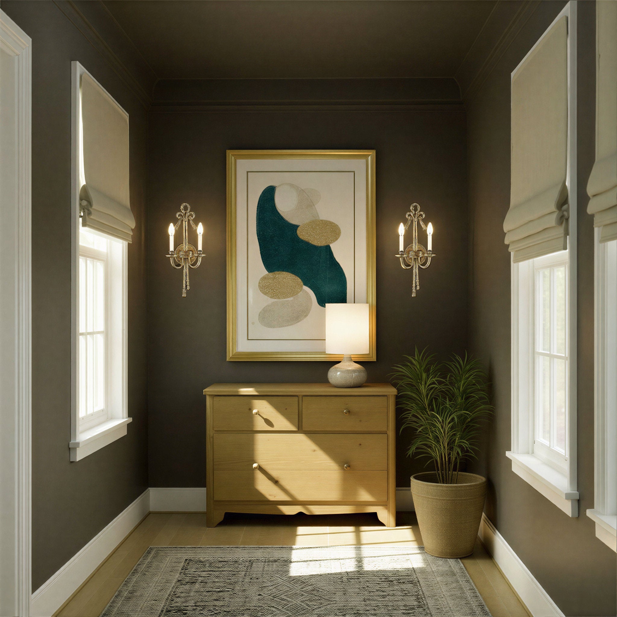 Lexsi 8'' Olde Brass Sconce Gold 8"W x 21.25"H x 5.5"D