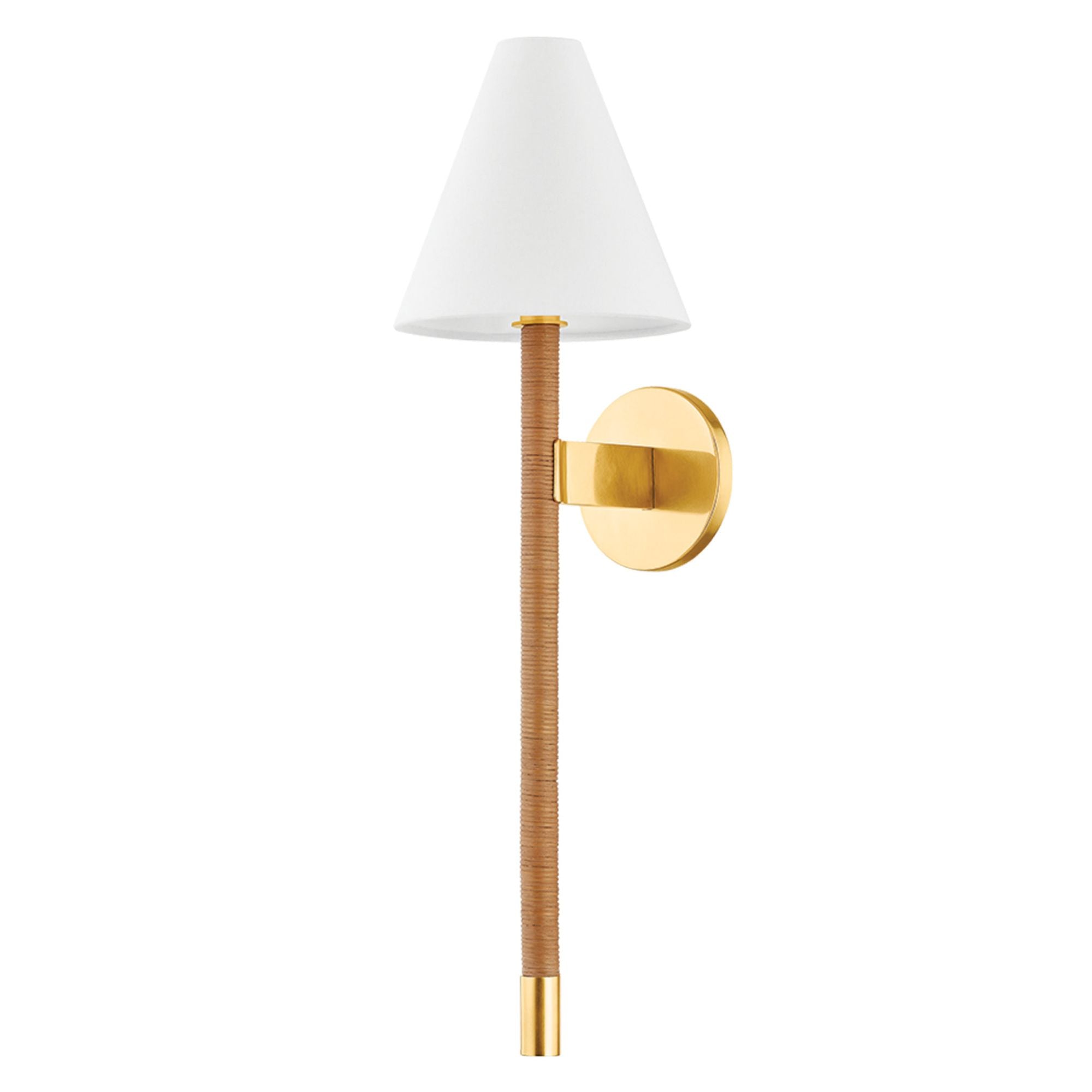 Watkins 1-Light Wall Sconce in Aged Brass 7W x 25H