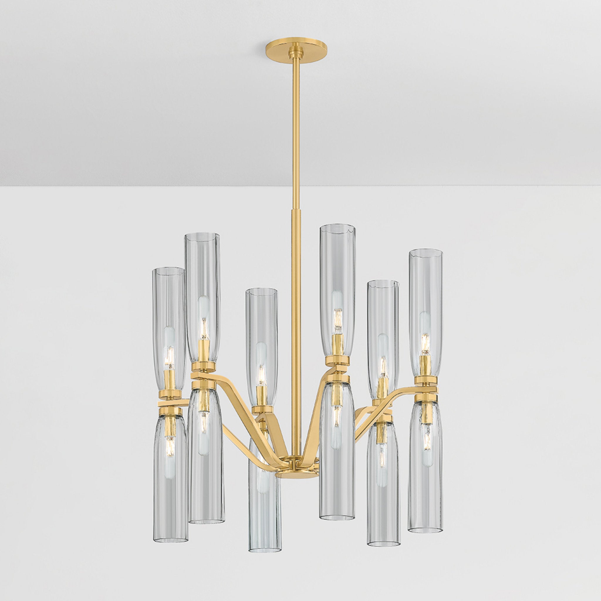 Harpswell 12-Light Chandelier in Aged Brass 25W x 28.25H
