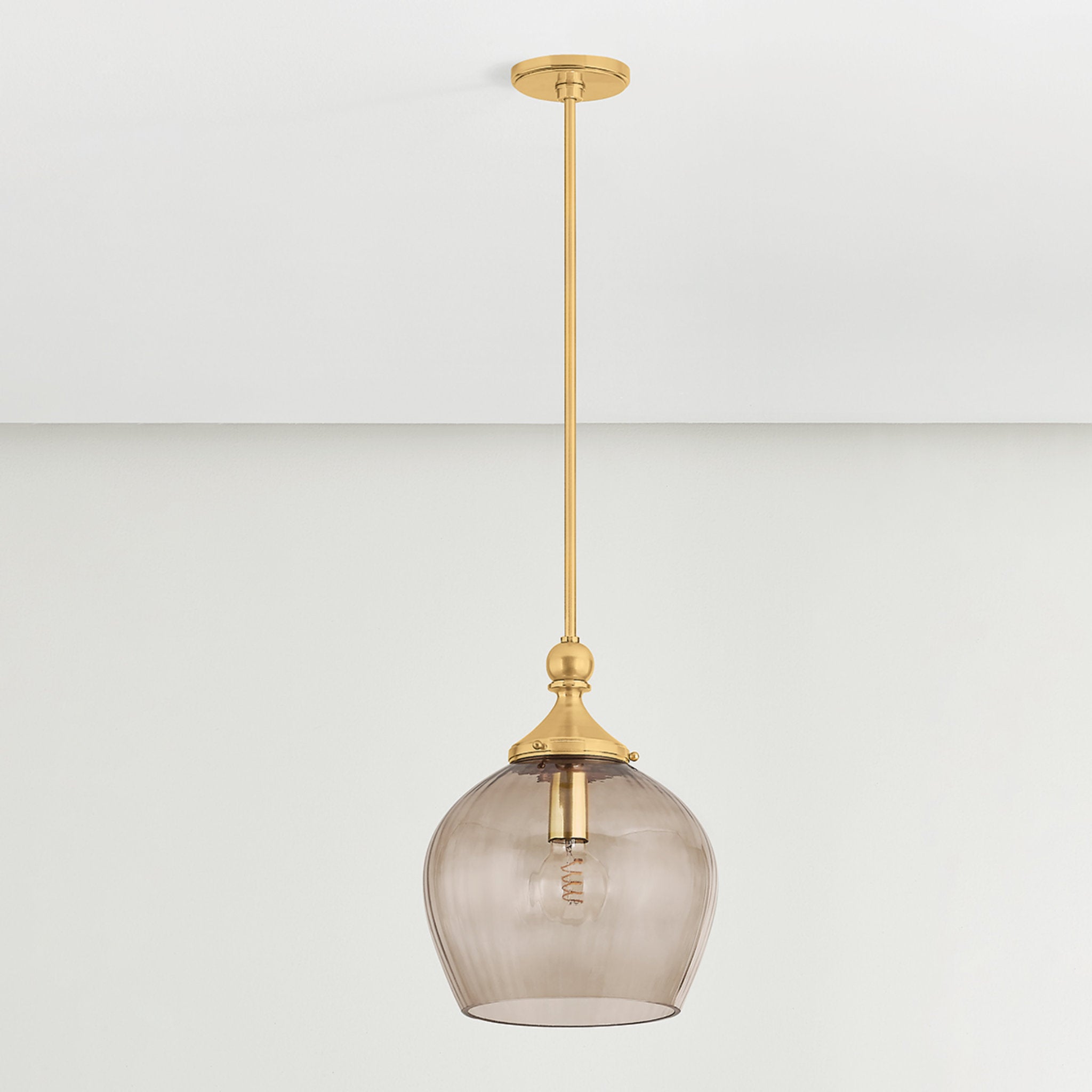 Chatton 1-Light Pendant in Aged Brass 12W x 15.5H