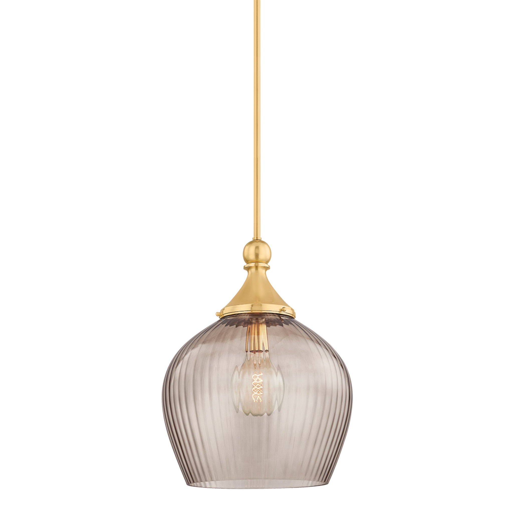 Chatton 1-Light Pendant in Aged Brass 16.5W x 21.5H