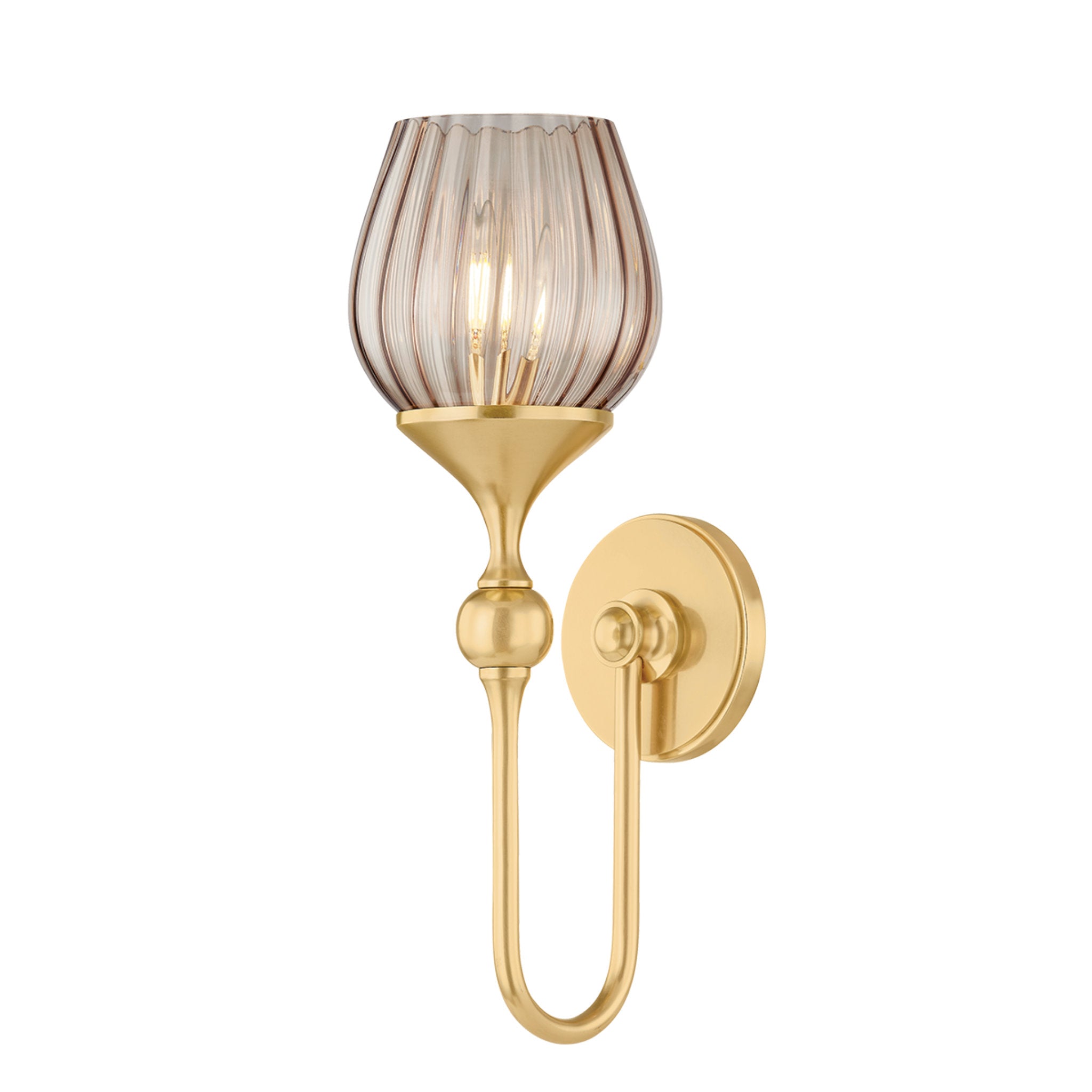 Chatton 1-Light Wall Sconce in Aged Brass 5.75W x 17H