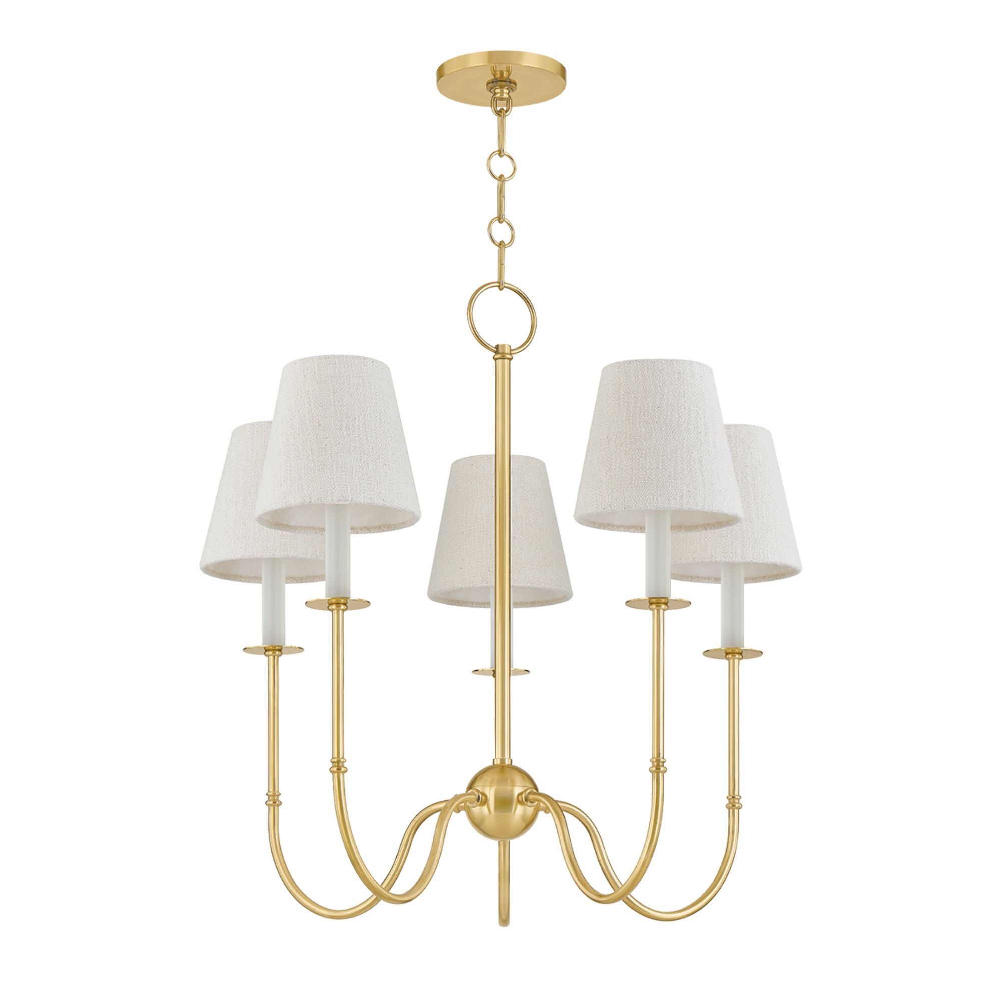 Amina 5-Light Chandelier in Aged Brass 26.5W x 26.5H