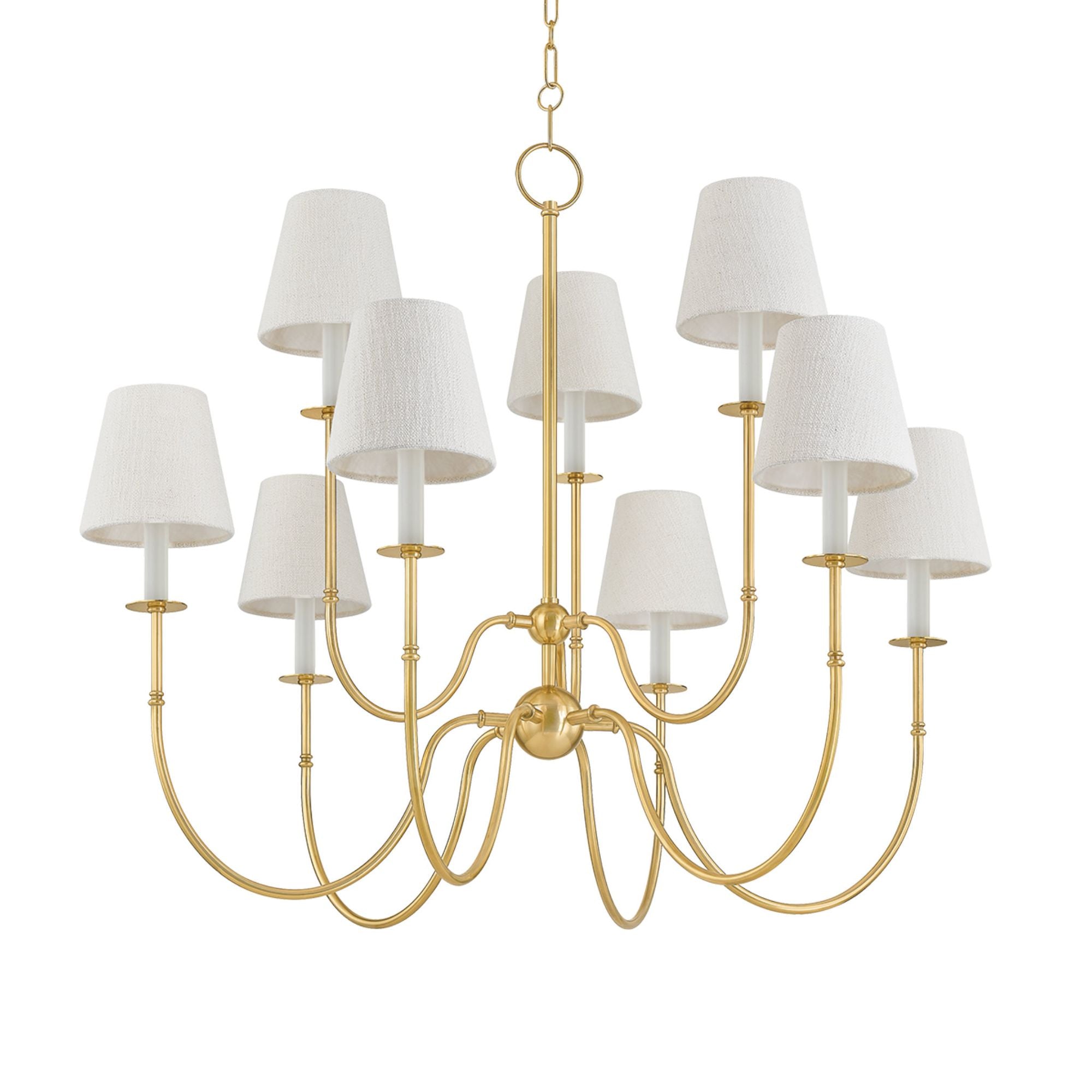 Amina 9-Light Chandelier in Aged Brass 39.25W x 33.5H