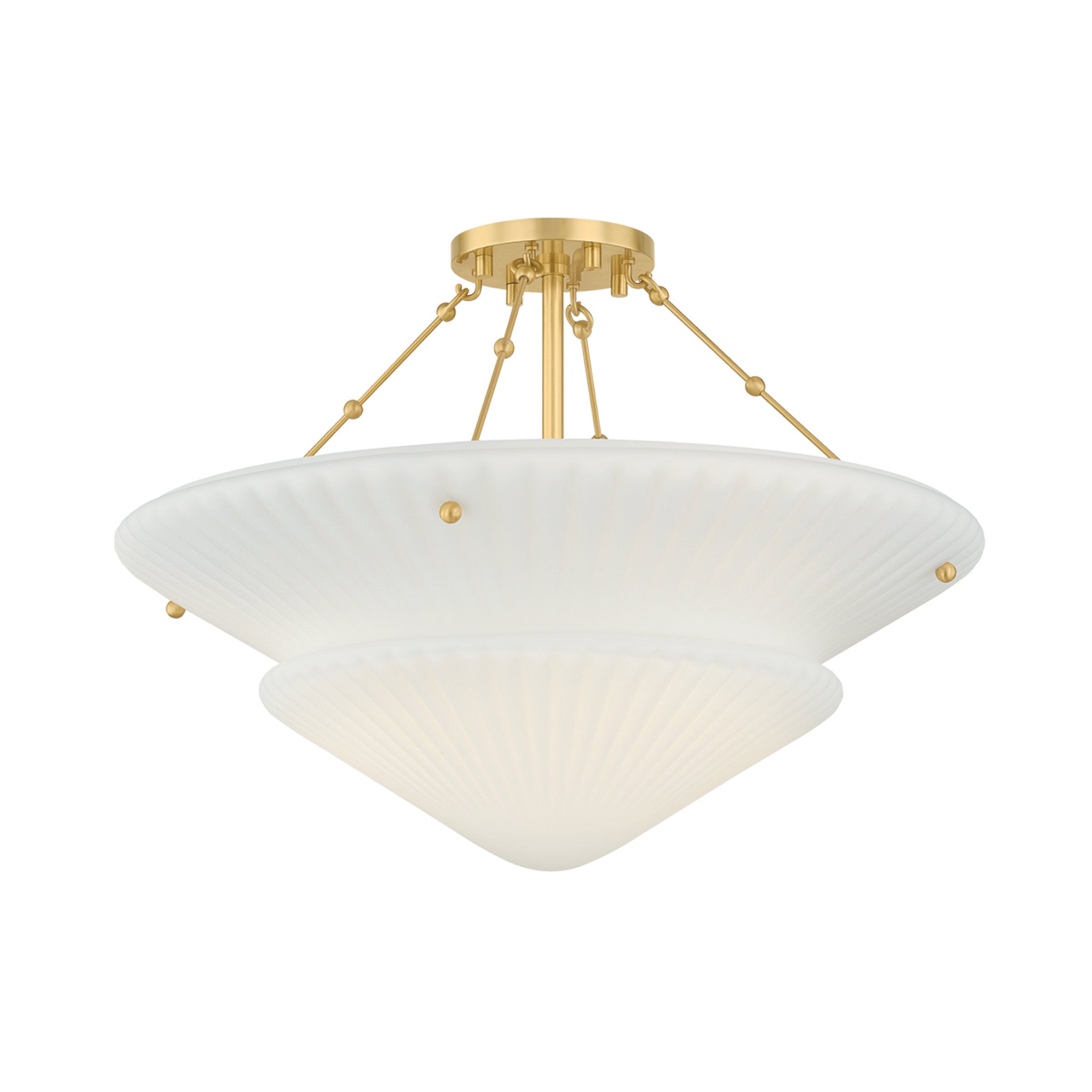Loburn 3-Light Semi Flush in Aged Brass 20.25W x 14.25H