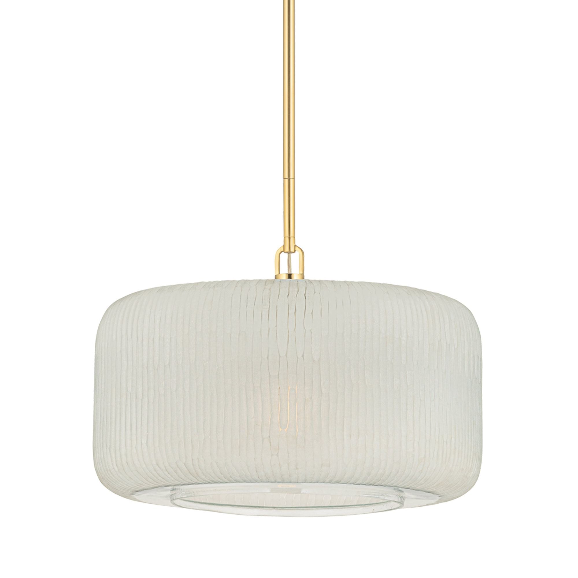 Beechurst 1-Light Pendant in Aged Brass 20W x 13.25H