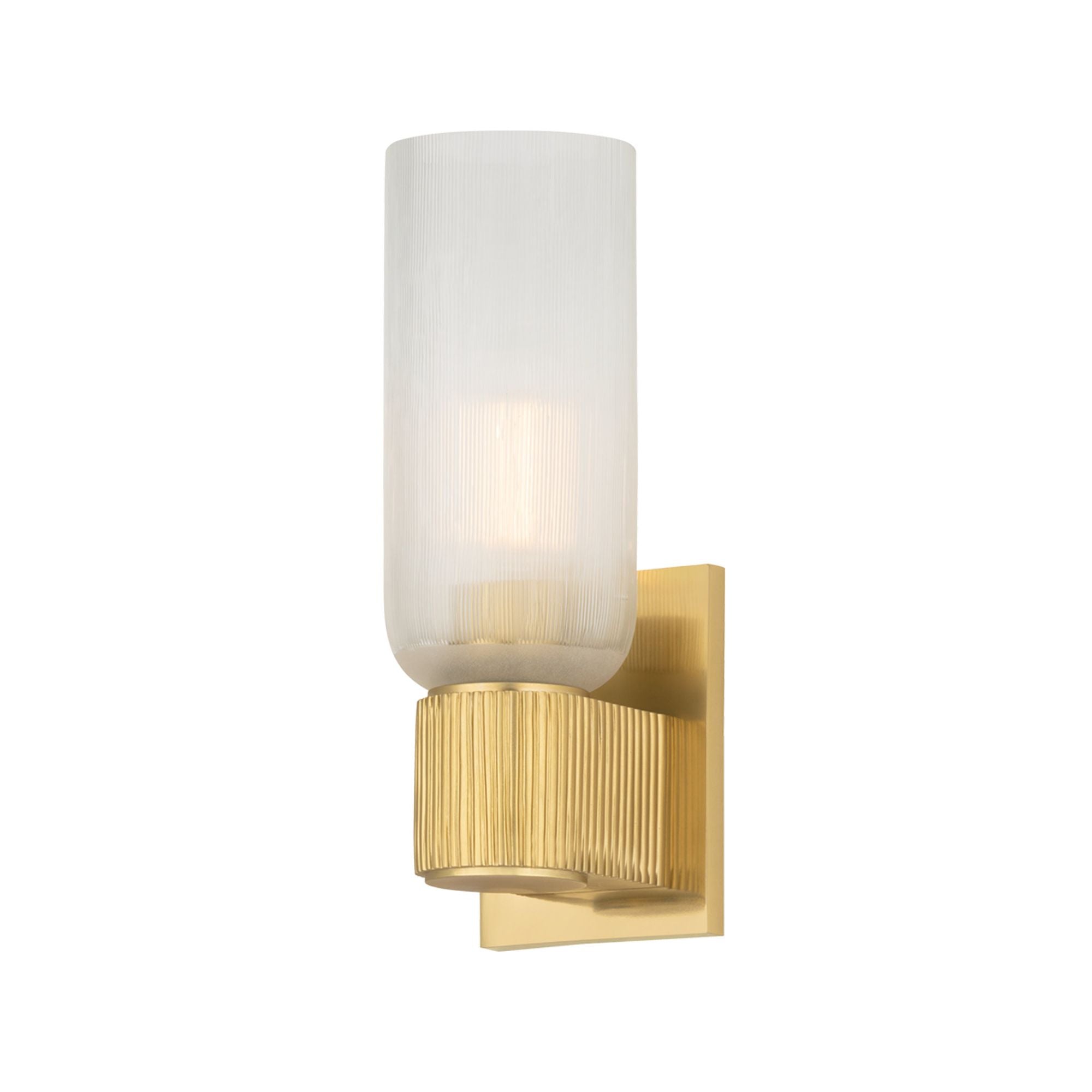 Irondale 1-Light Wall Sconce in Aged Brass 4.25L x 4.25W x 12.25H