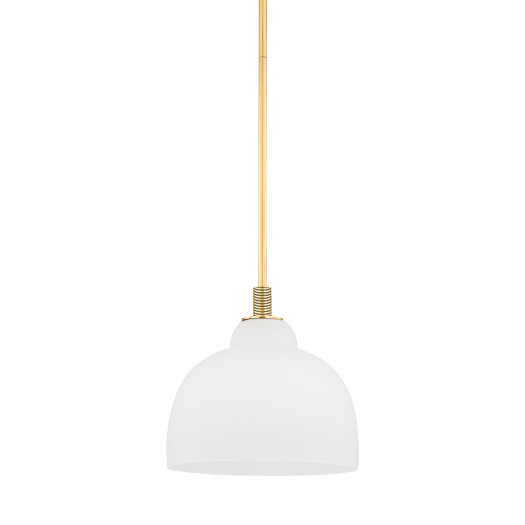 Oberon 1-Light Pendant in Aged Brass 14W x 13.25H
