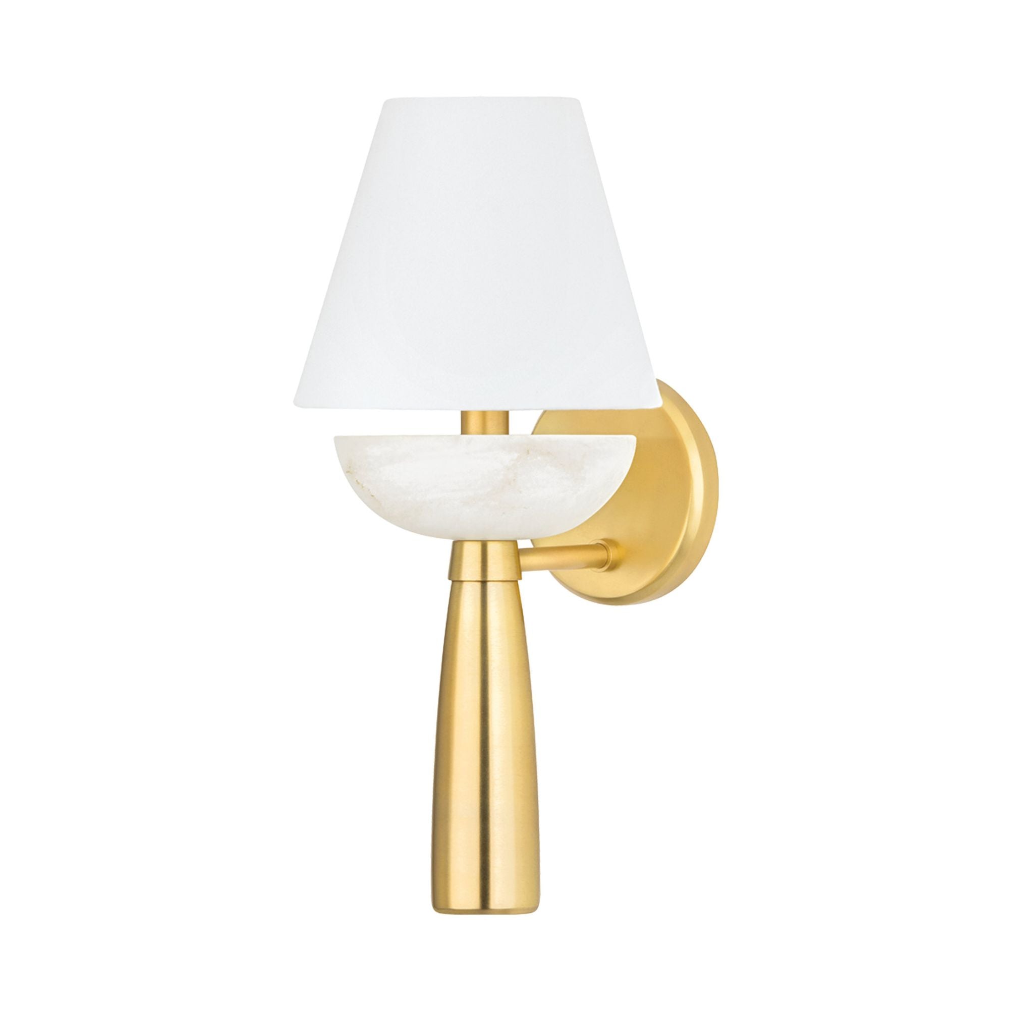 New Windsor 1-Light Wall Sconce in Aged Brass 7.25W x 16.25H