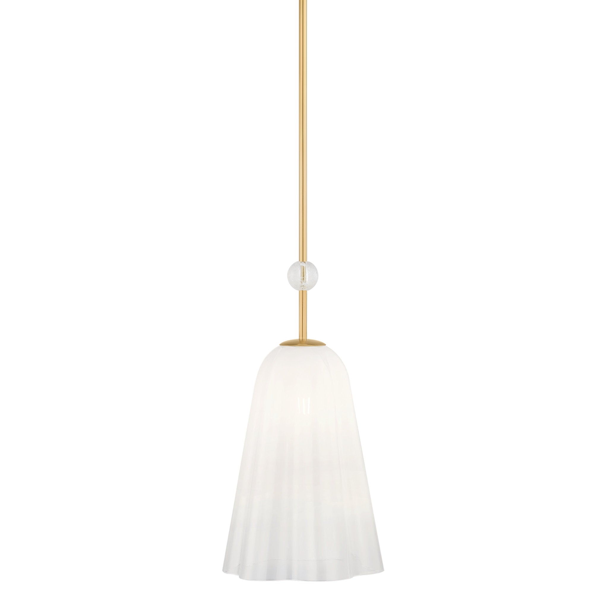 Cambria Heights 1-Light Pendant in Aged Brass 10.25W x 19.5H
