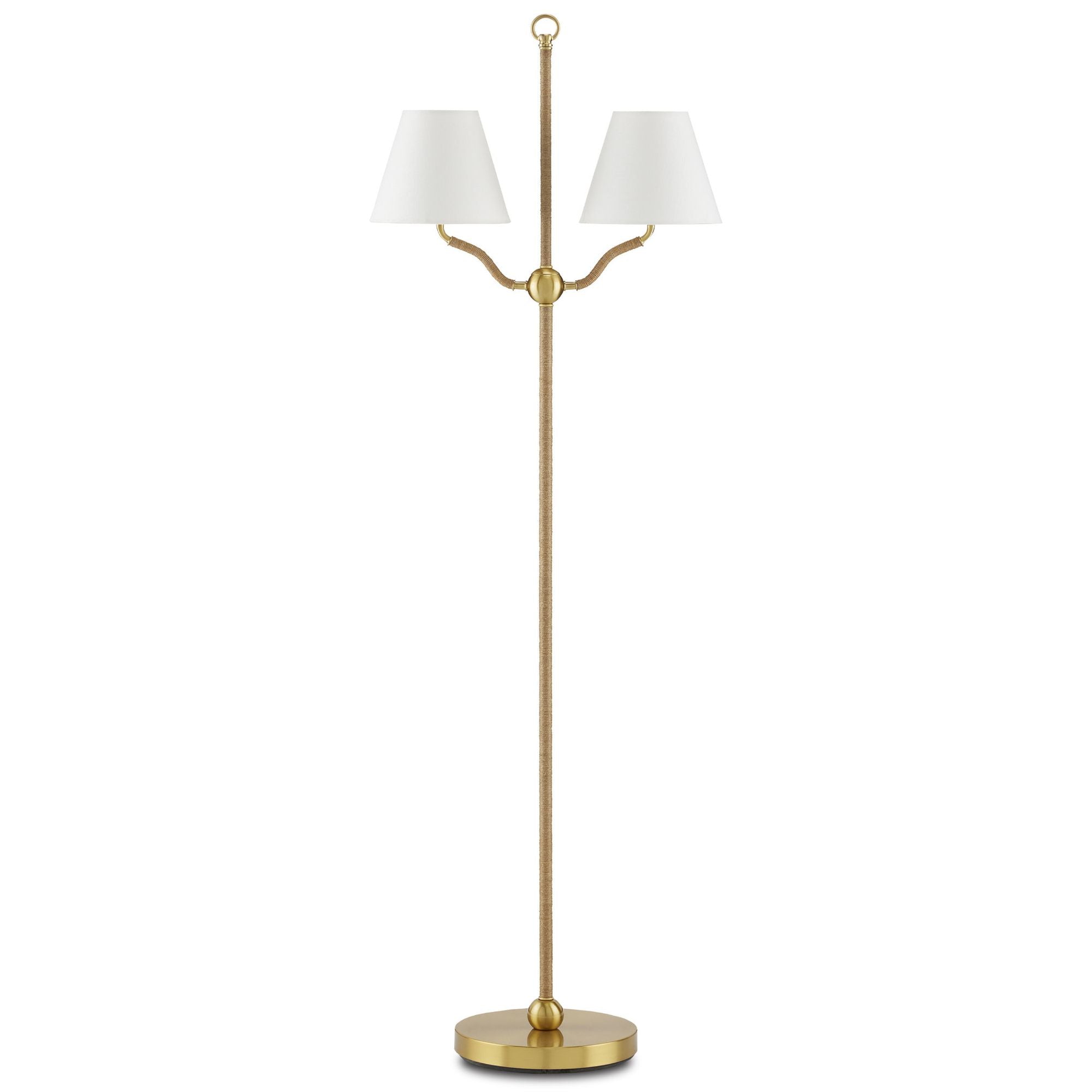 Sirocco Brass Floor Lamp - Antique Brass
