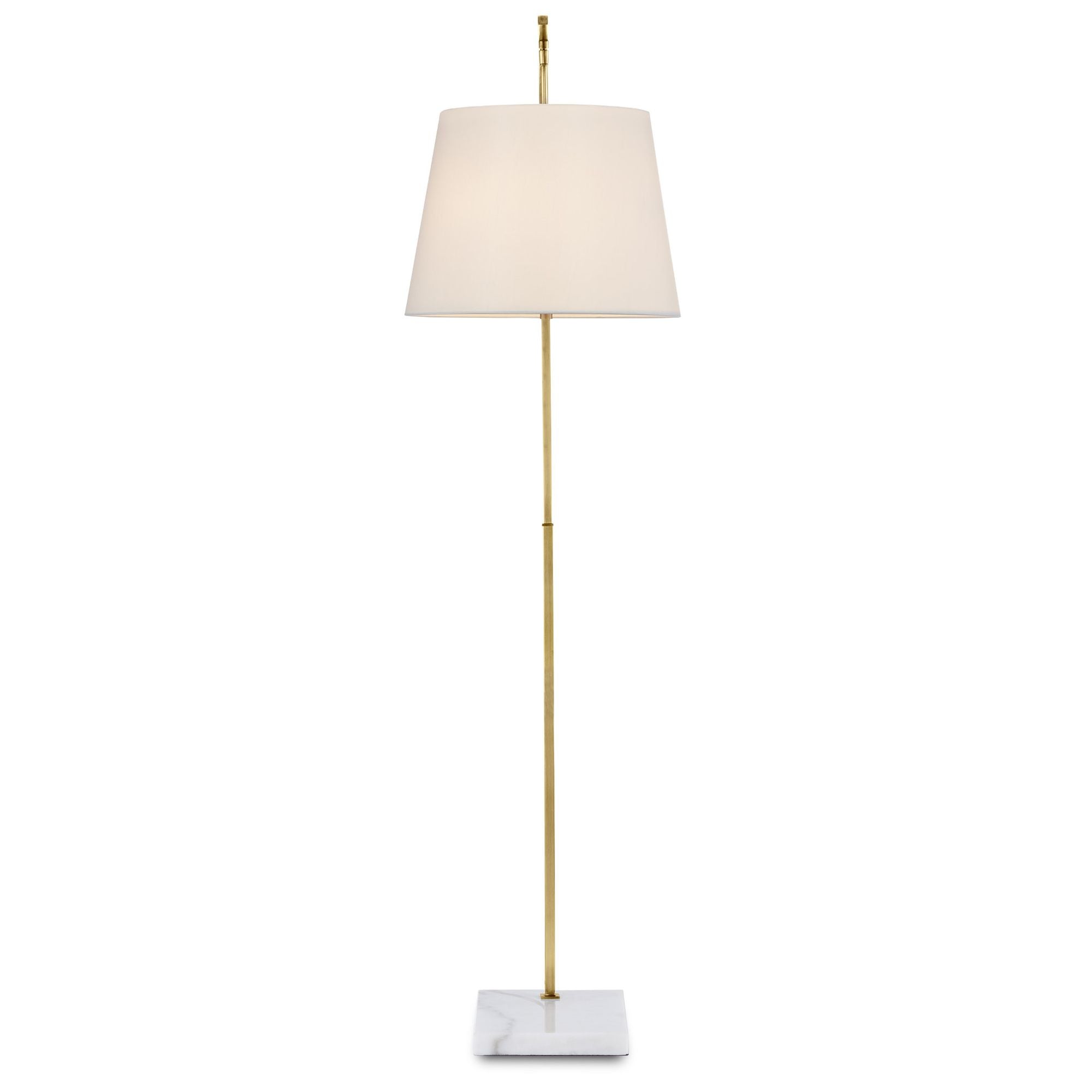 Cloister Medium Brass Floor Lamp - Antique Brass/White