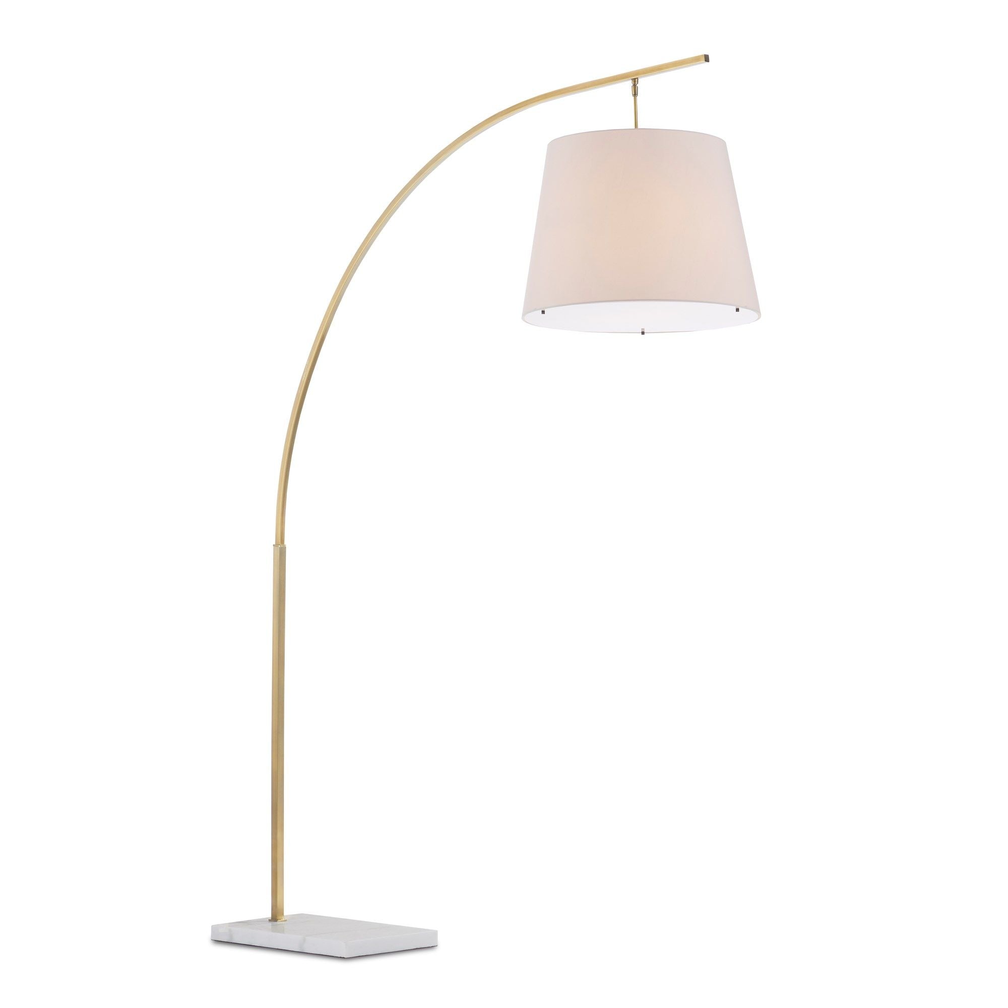 Cloister Large Brass Floor Lamp - Antique Brass/White