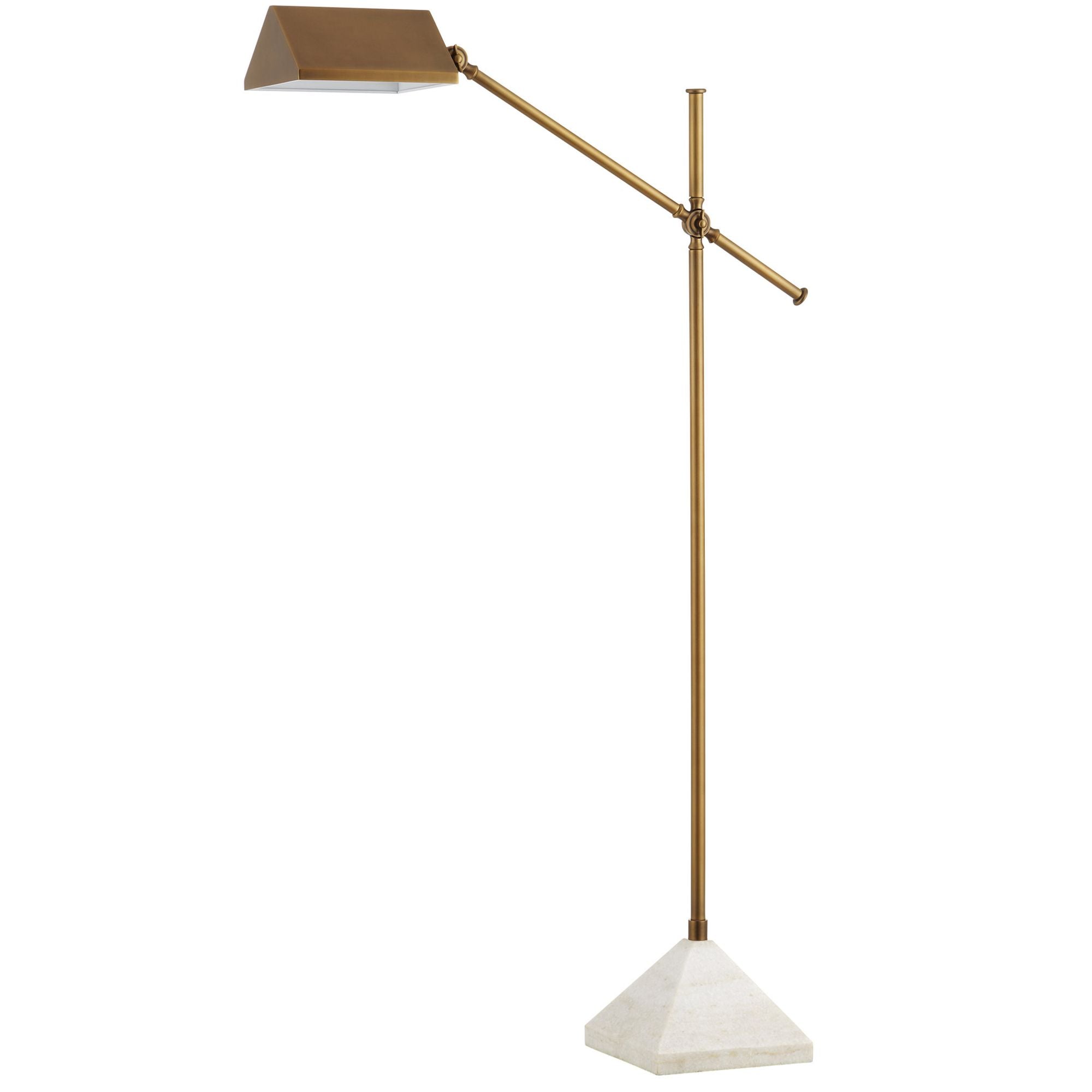Repertoire Brass Floor Lamp - Antique Brass/White