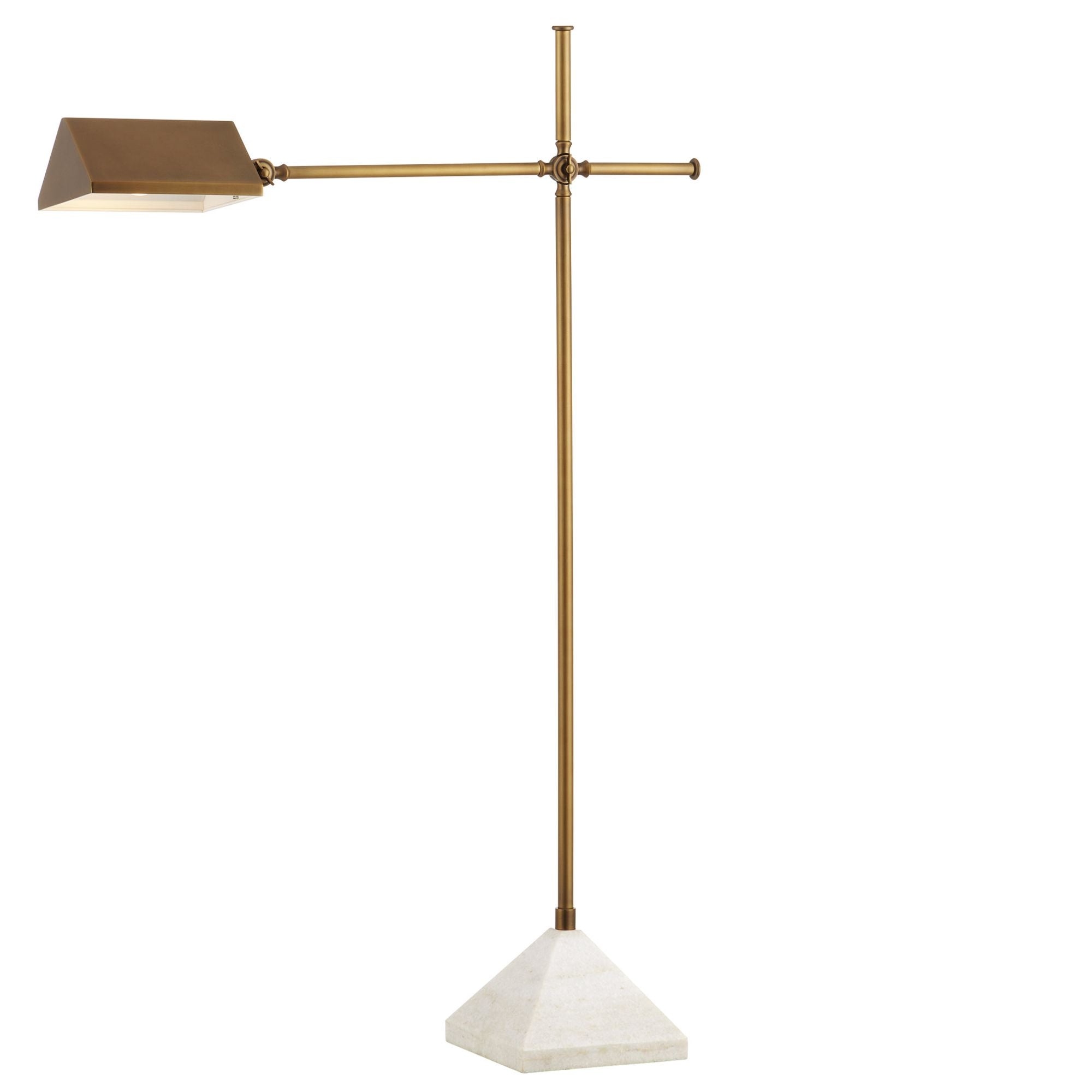 Repertoire Brass Floor Lamp - Antique Brass/White