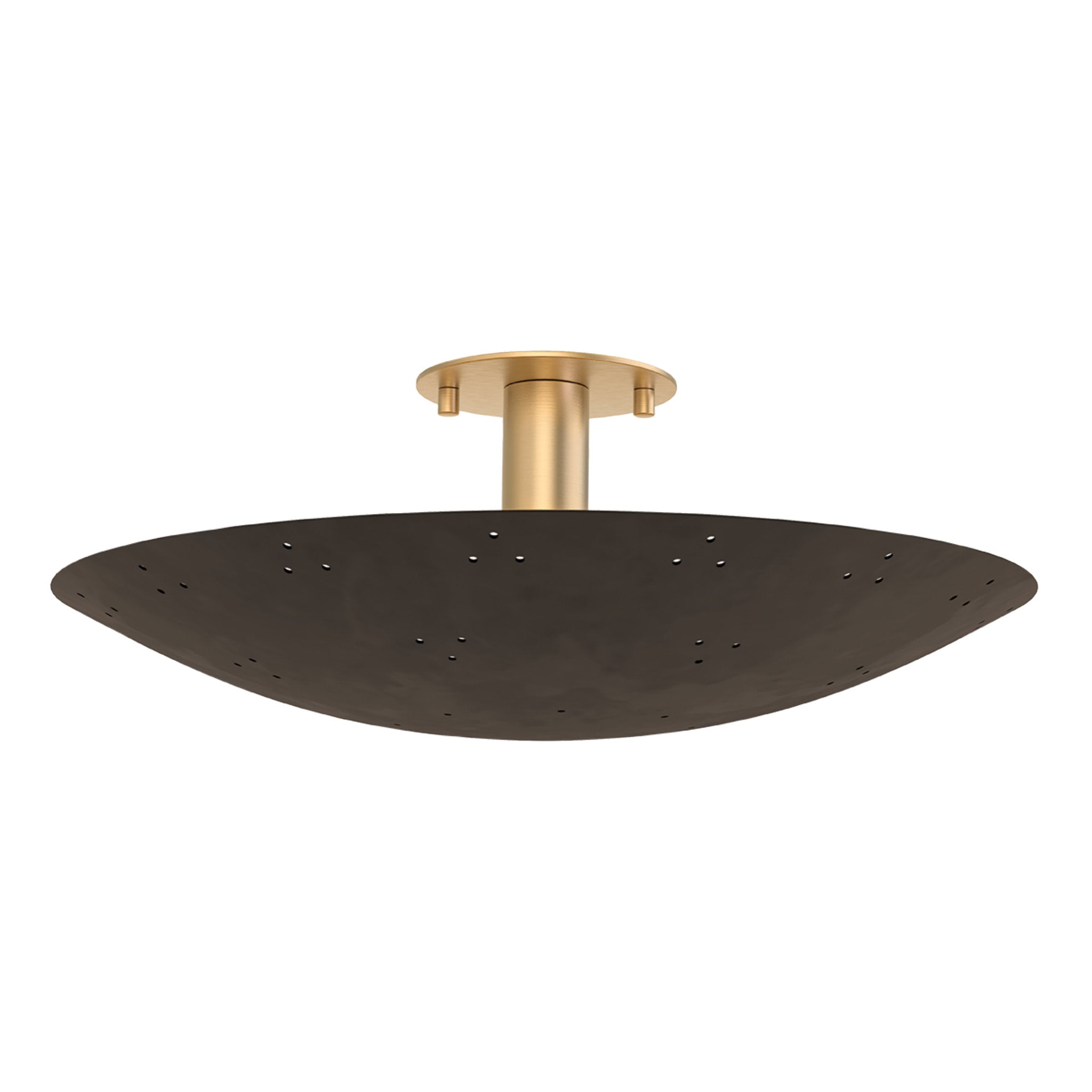 Bern 3-Light Flush Mount in Vintage Brass 18W x 6.75H (8718-VB/BRZ)