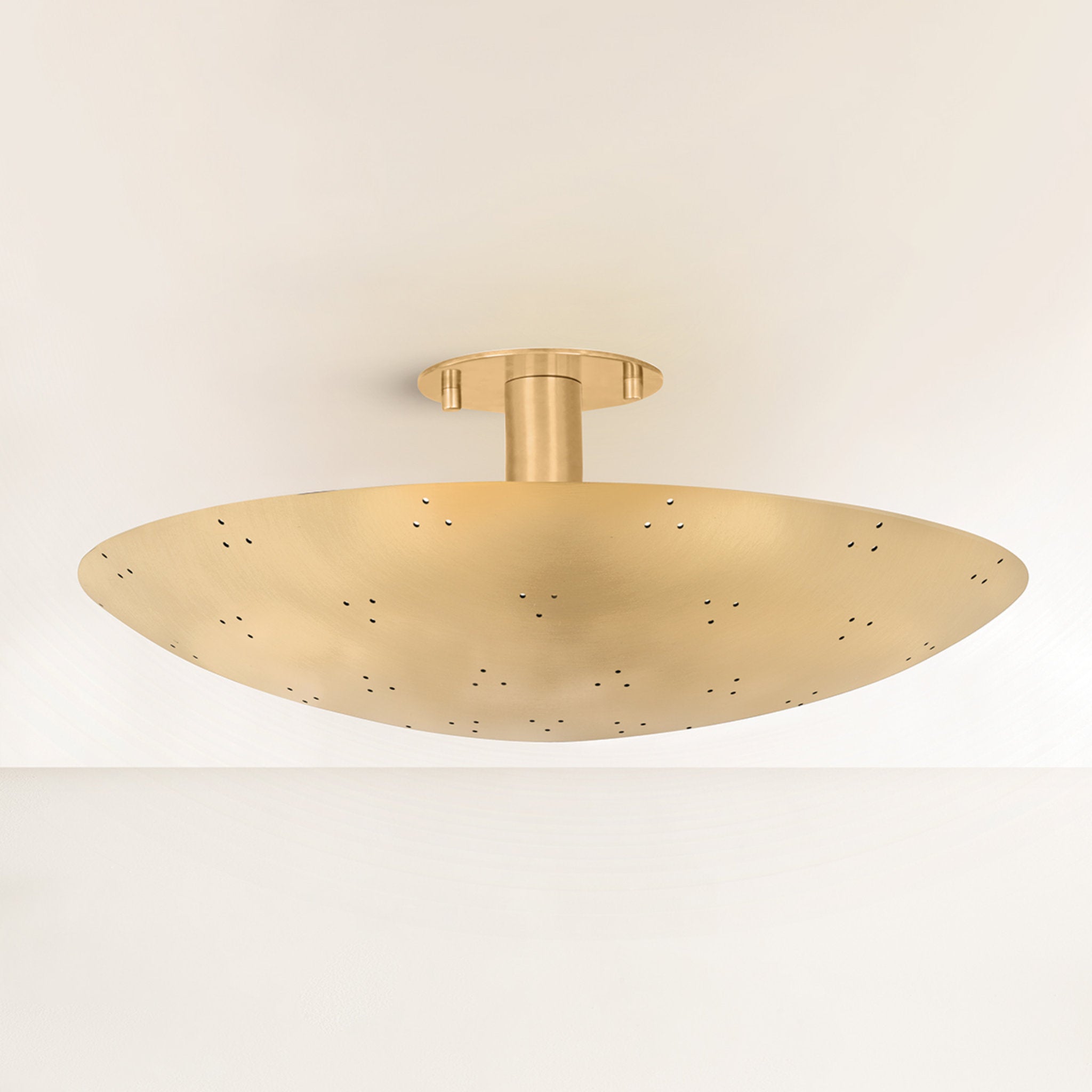 Bern 3-Light Flush Mount in Vintage Brass 18W x 6.75H (8718-VB)