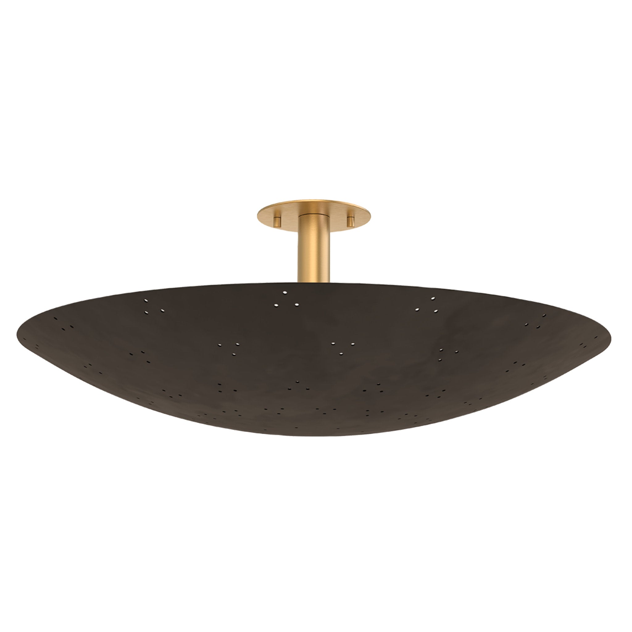 Bern 3-Light Flush Mount in Vintage Brass 28W x 10.5H (8728-VB/BRZ)