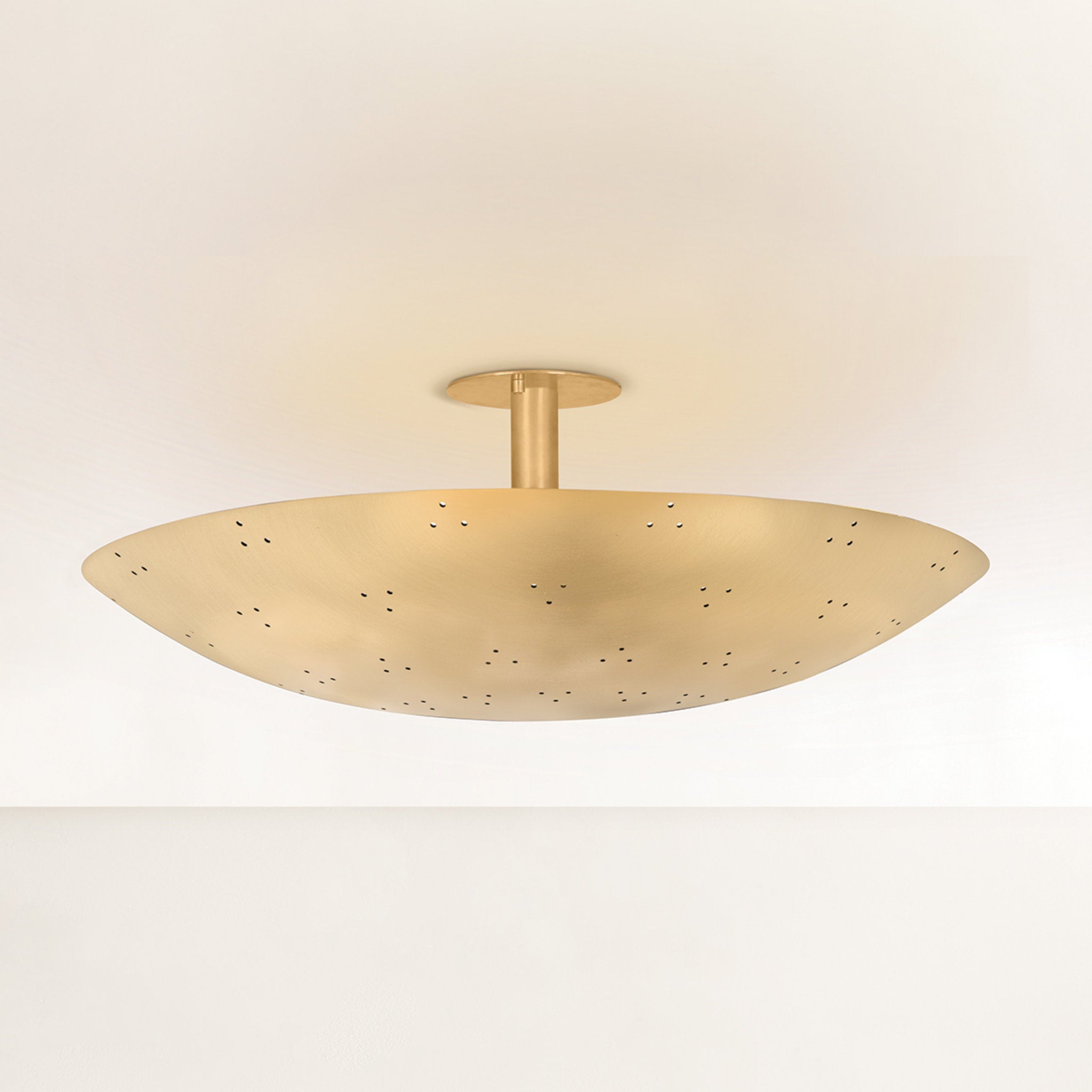 Bern 3-Light Flush Mount in Vintage Brass 28W x 10.5H (8728-VB)