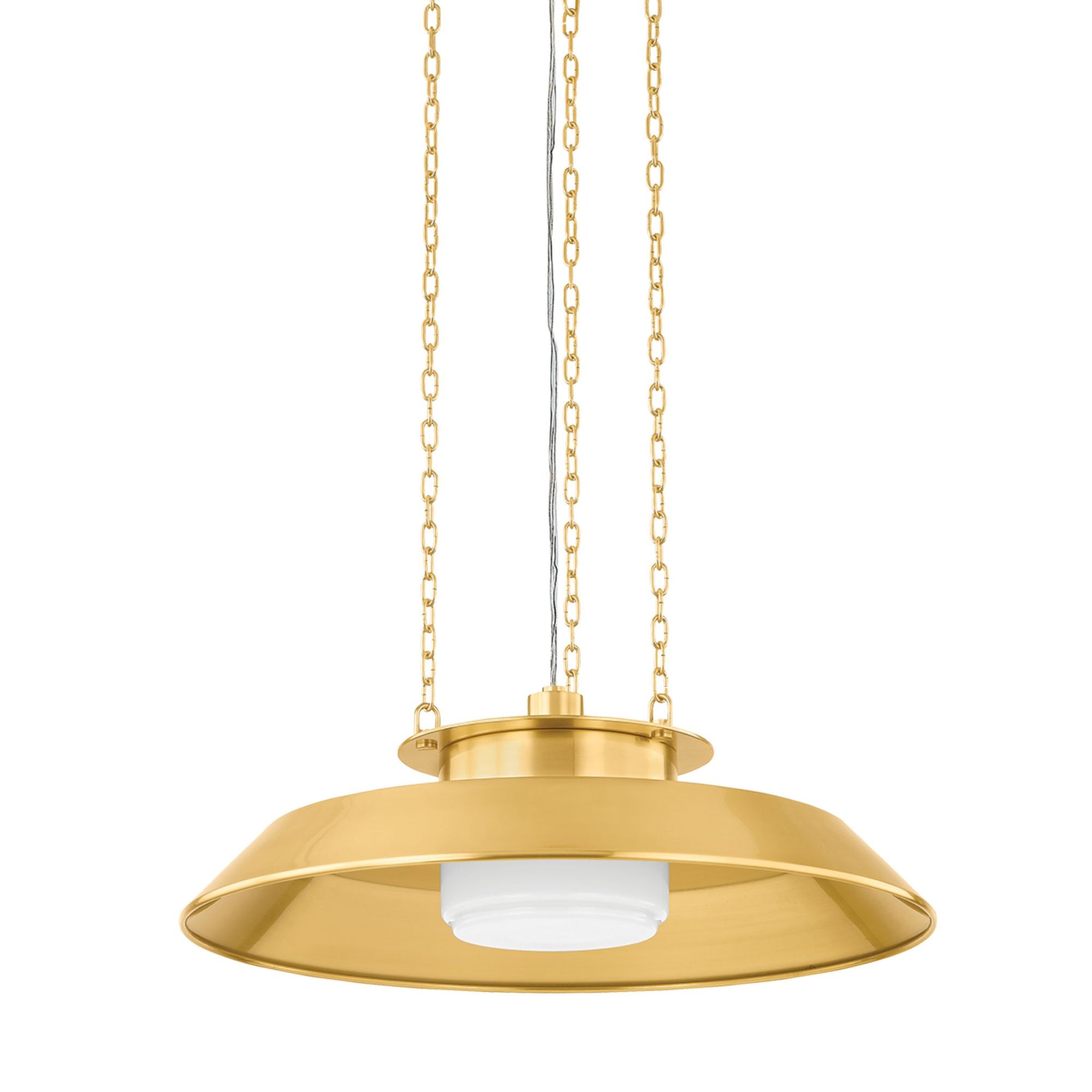Woodrow 1-Light Pendant in Aged Brass 22W x 7.25H