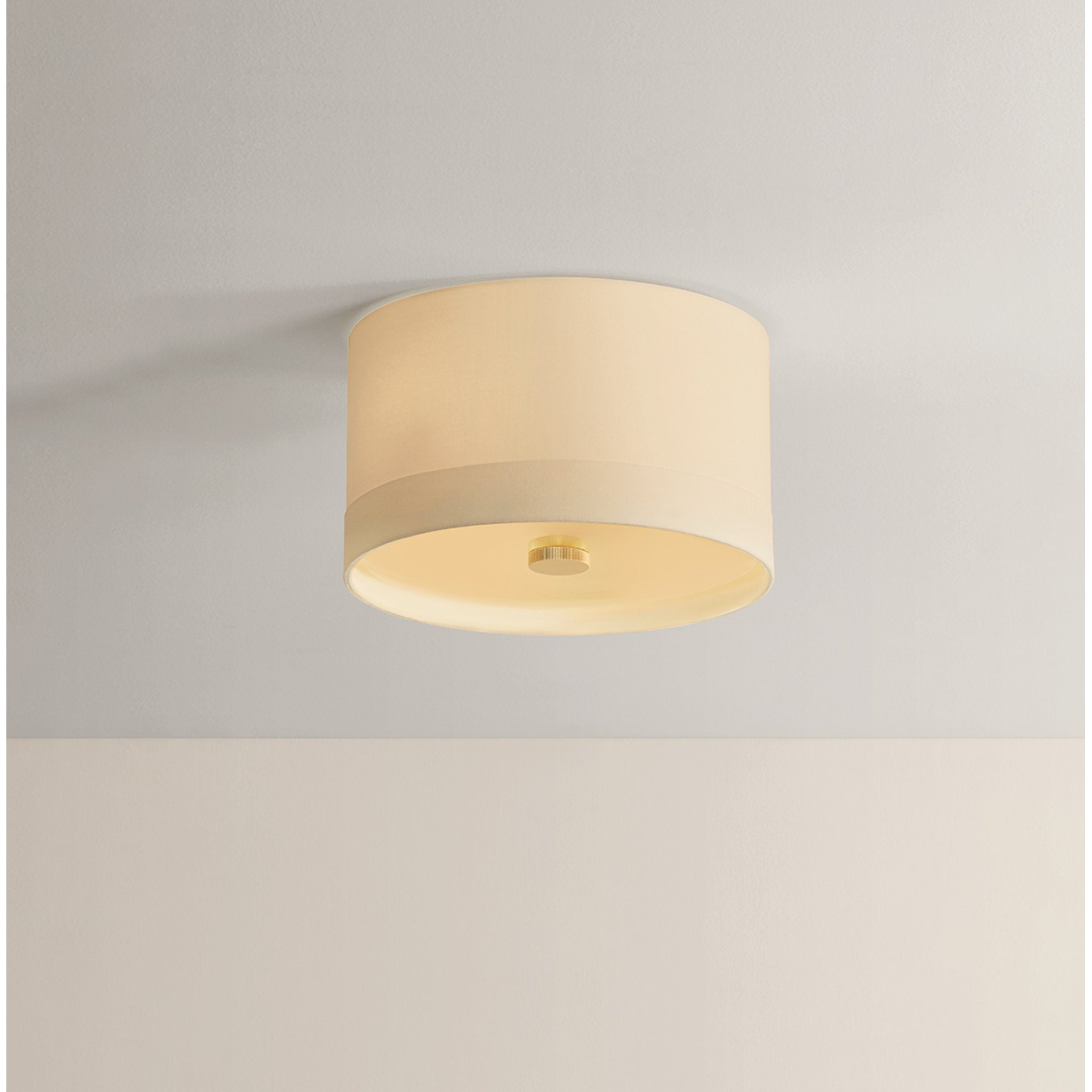 Ashland 3-Light Flush Mount in Aged Brass 14W x 8.5H