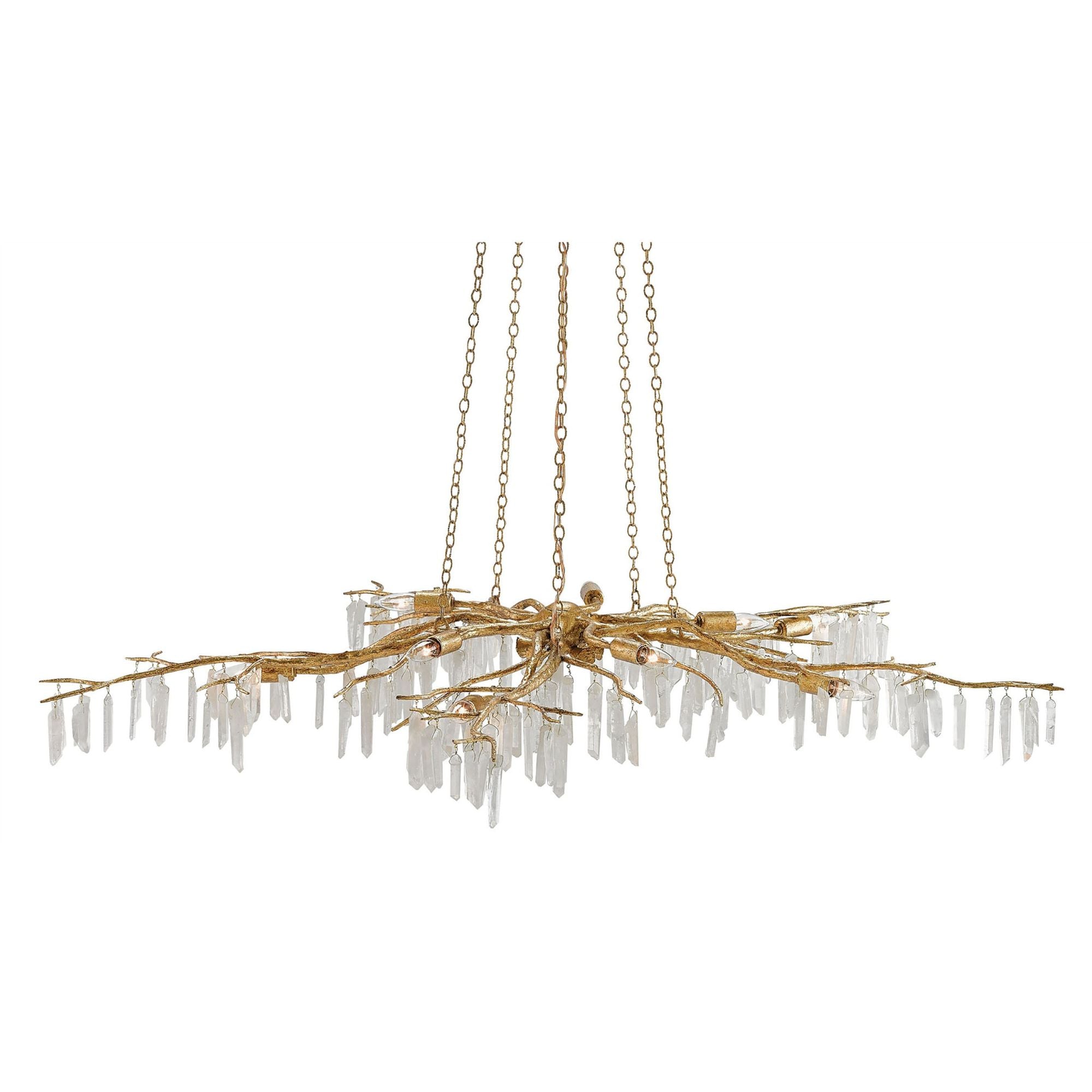 Forest Light Gold Chandelier - Washed Lucerne Gold/Natural