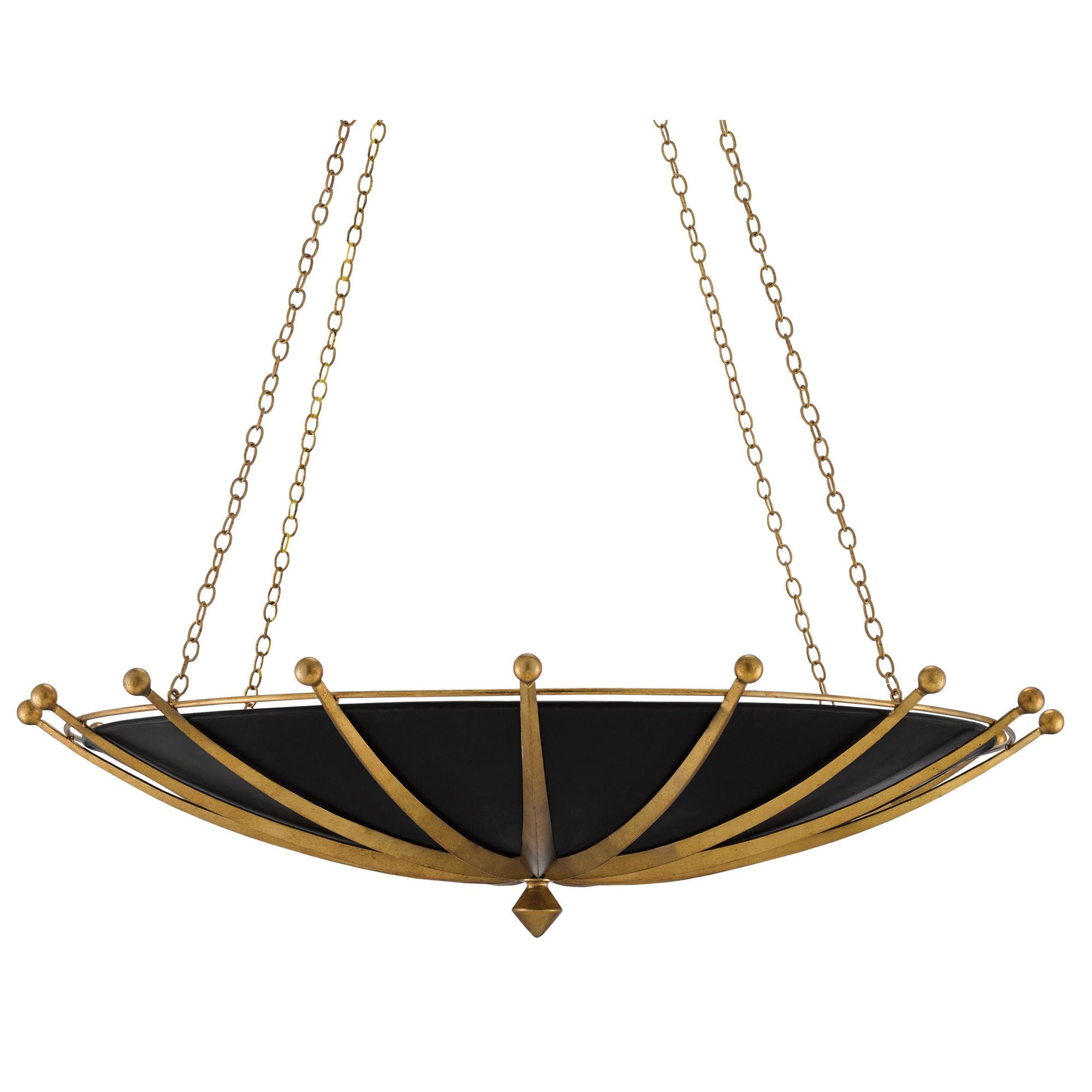Fontaine Black & Gold Chandelier - Antique Gold Leaf/Contemporary Gold Leaf/Satin Black