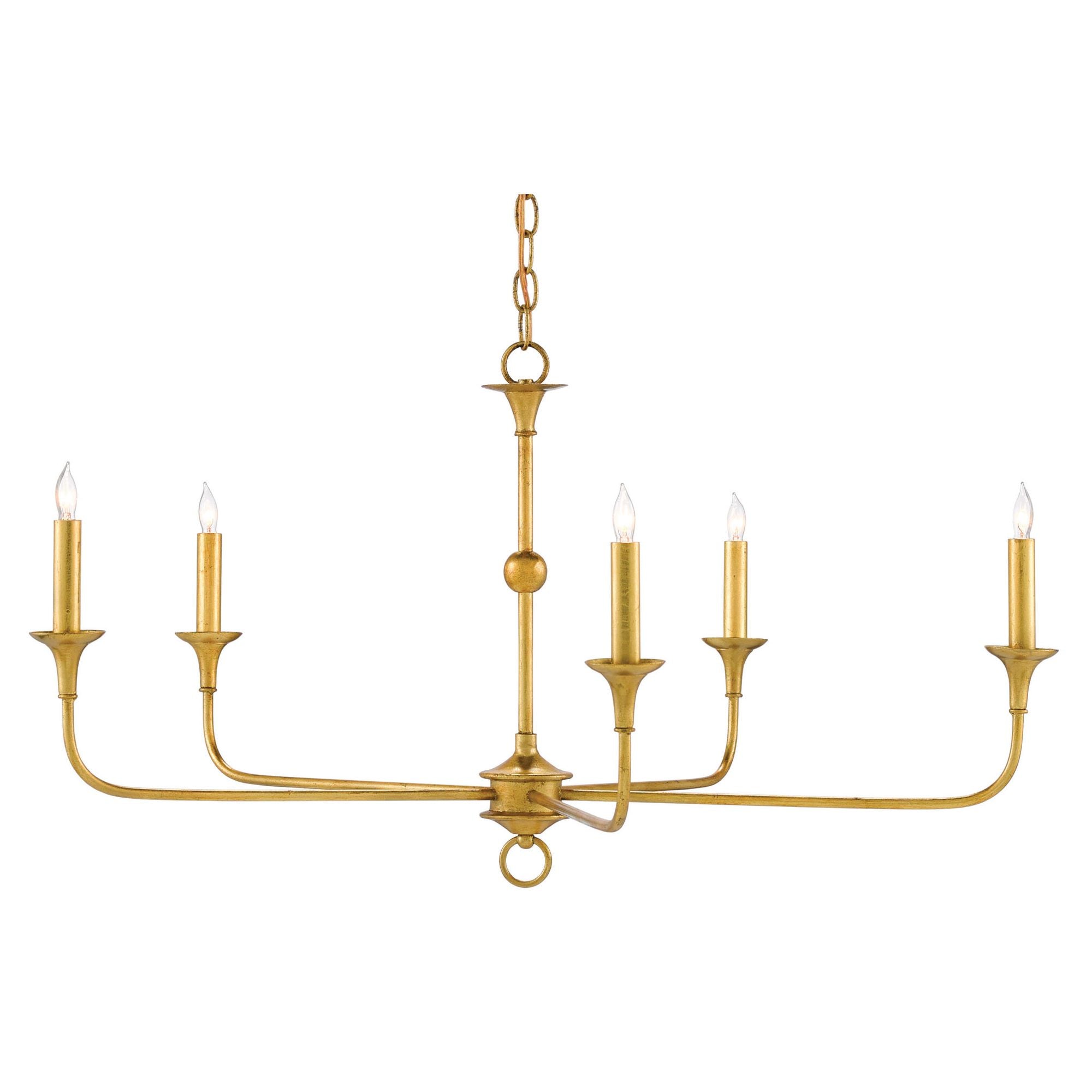 Nottaway Small Gold Chandelier - Contemporary Gold Leaf