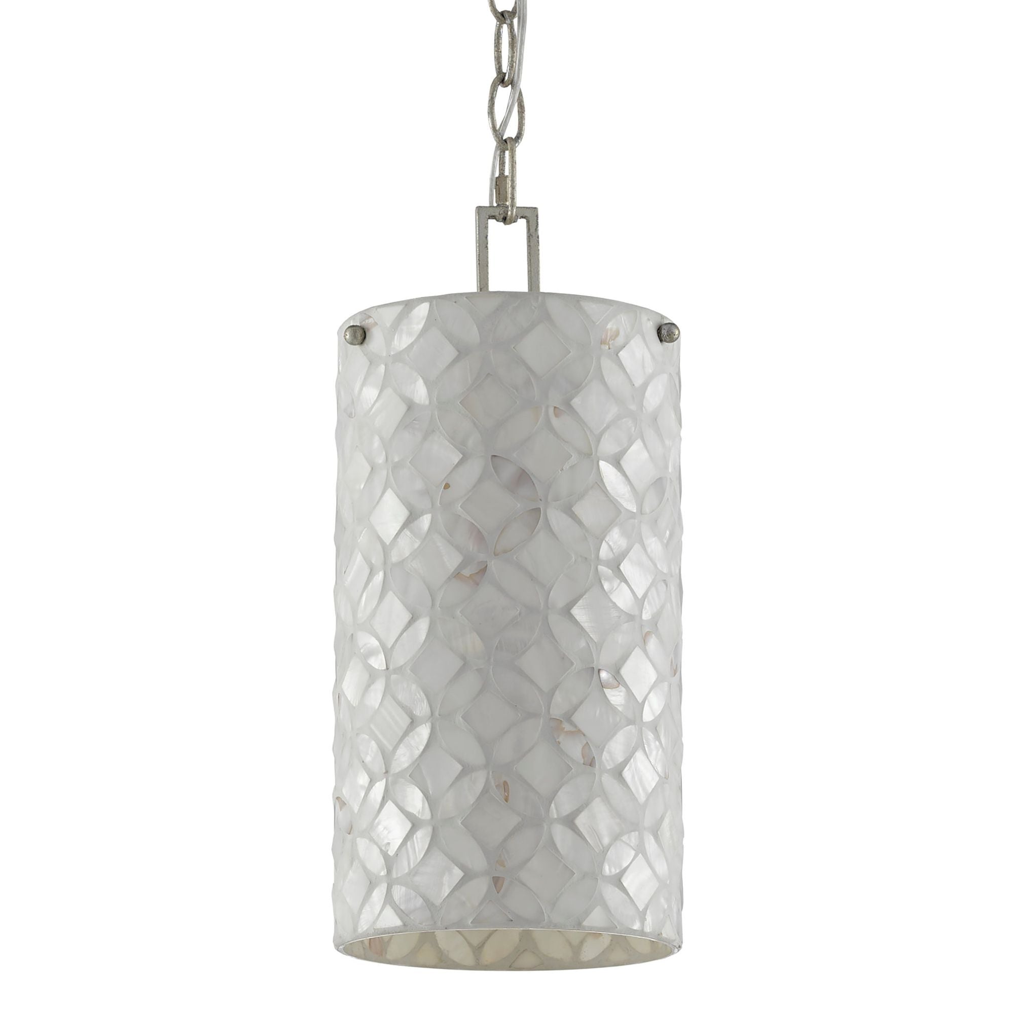 Ellison Pendant - Pearl/Antique Silver Leaf