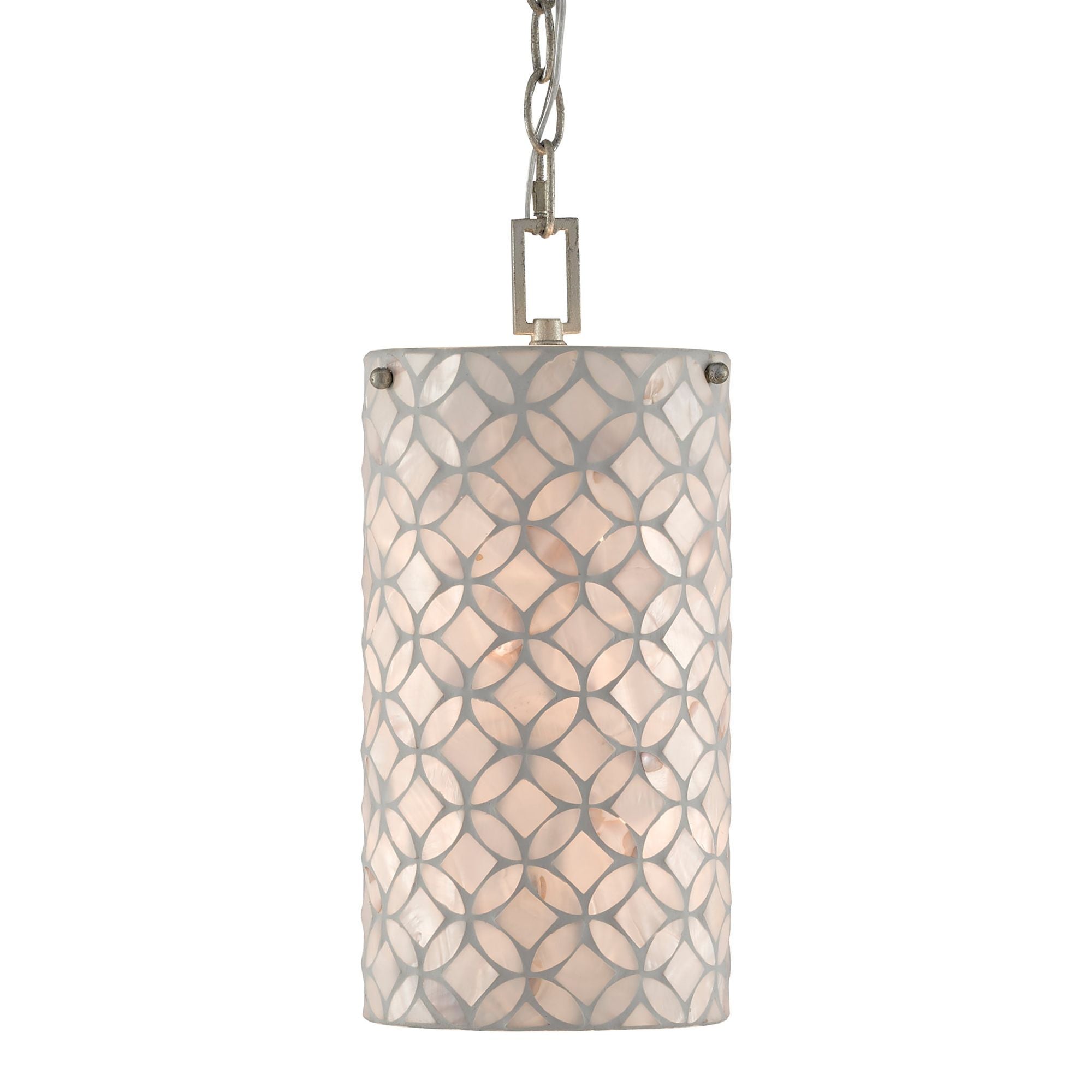 Ellison Pendant - Pearl/Antique Silver Leaf