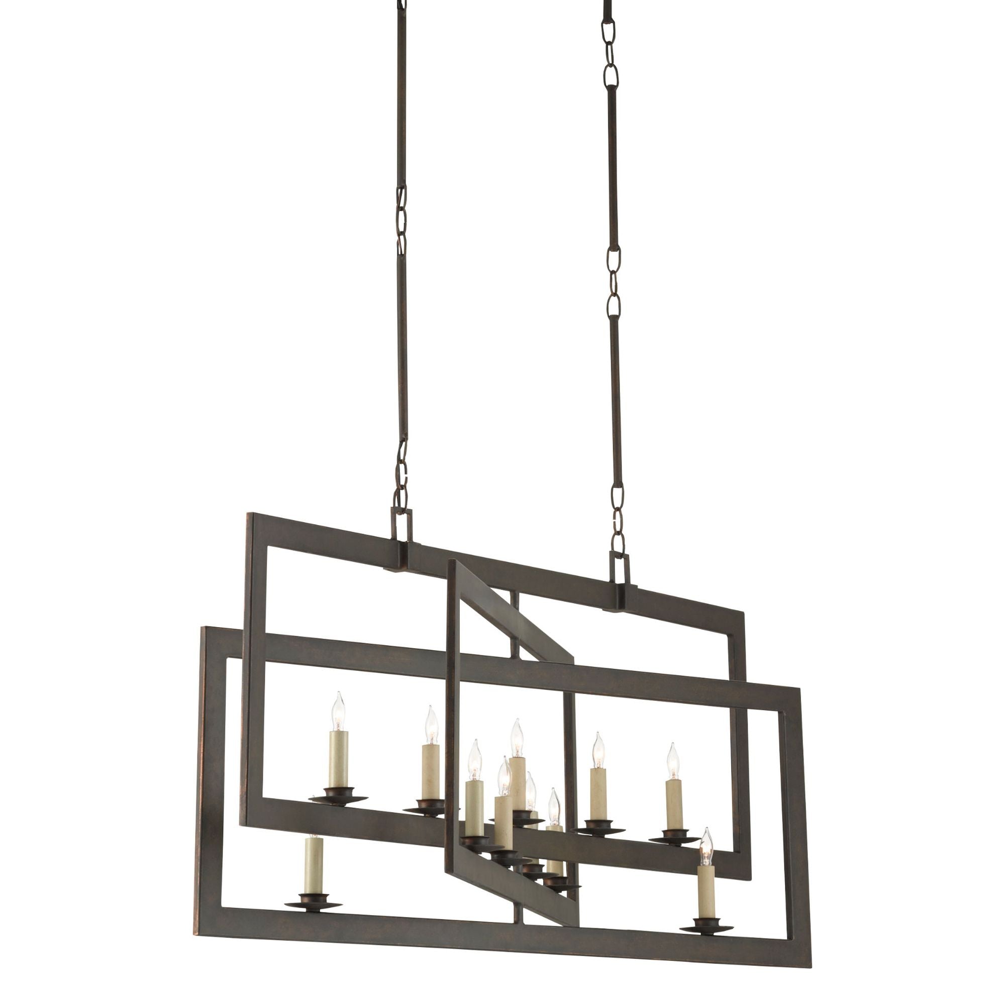 Middleton Bronze Rectangular Chandelier - Bronze Gold