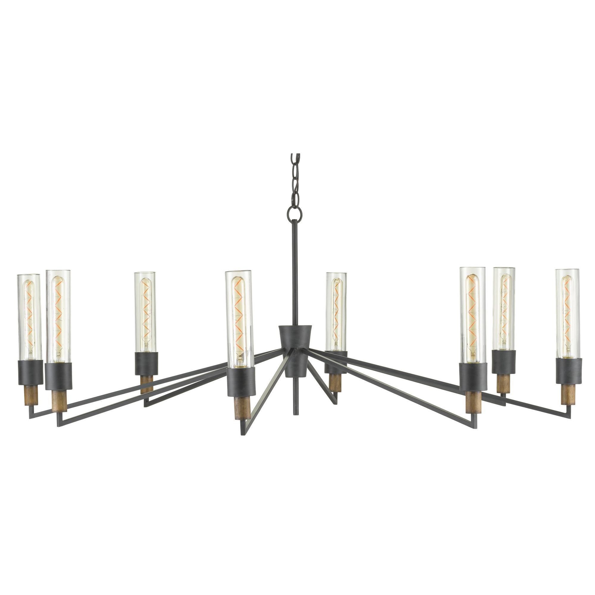 Delgado Black Chandelier - Antique Black/Reclaimed Wood