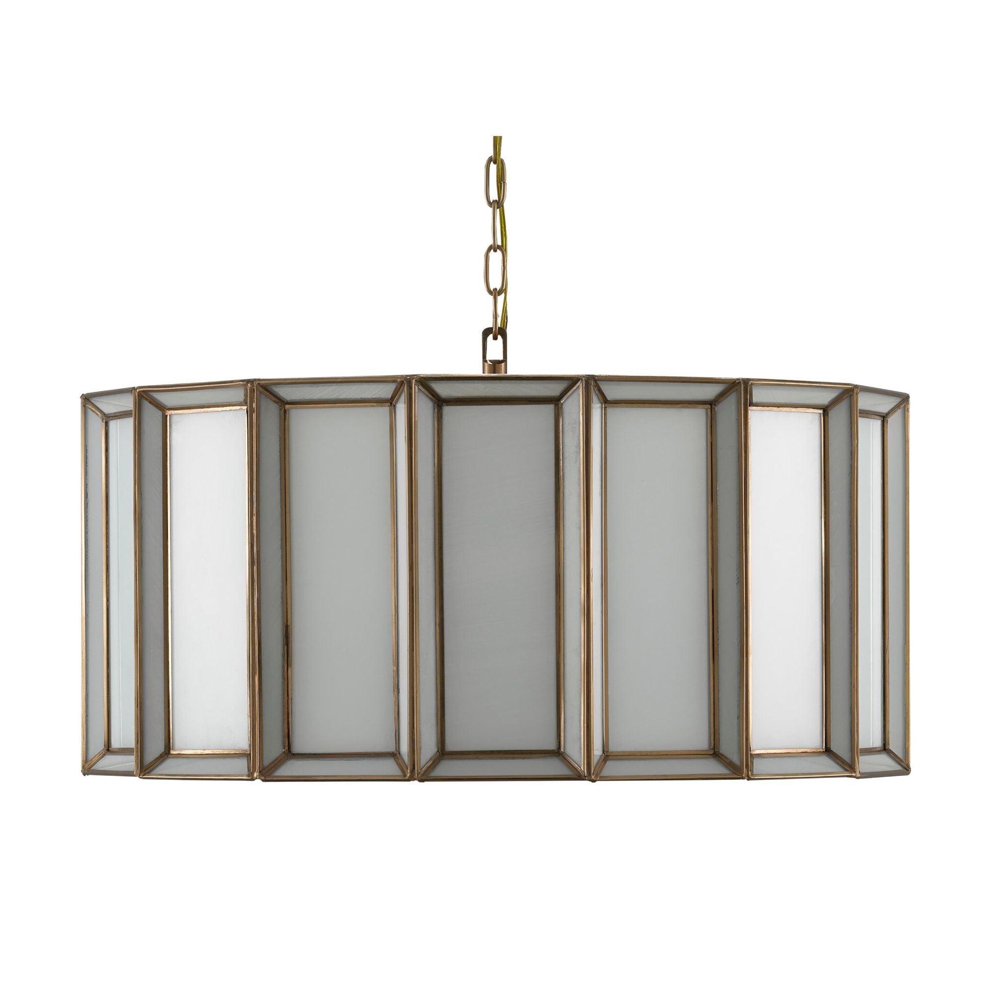Daze Large Pendant - Antique Brass/White