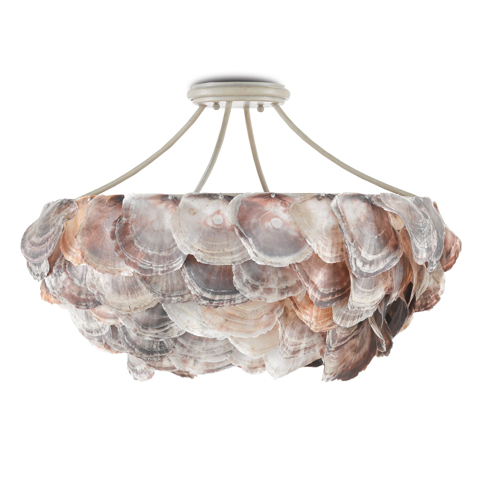 Seahouse Semi-Flush Mount - Smokewood/Natural Shell