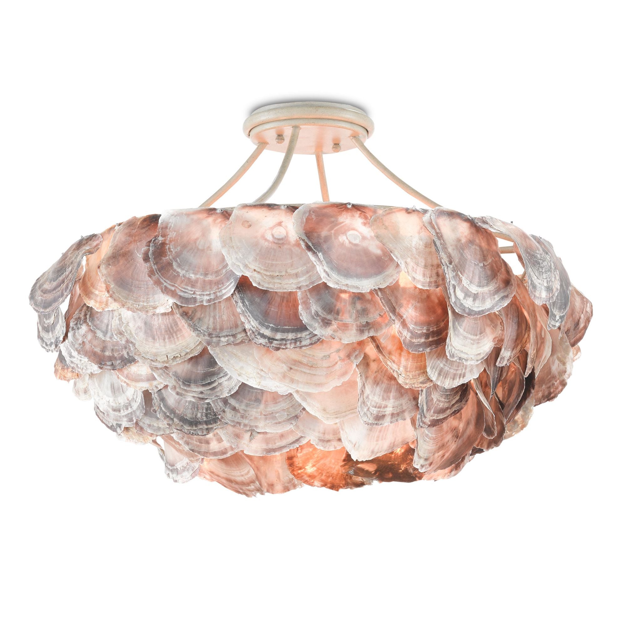 Seahouse Semi-Flush Mount - Smokewood/Natural Shell