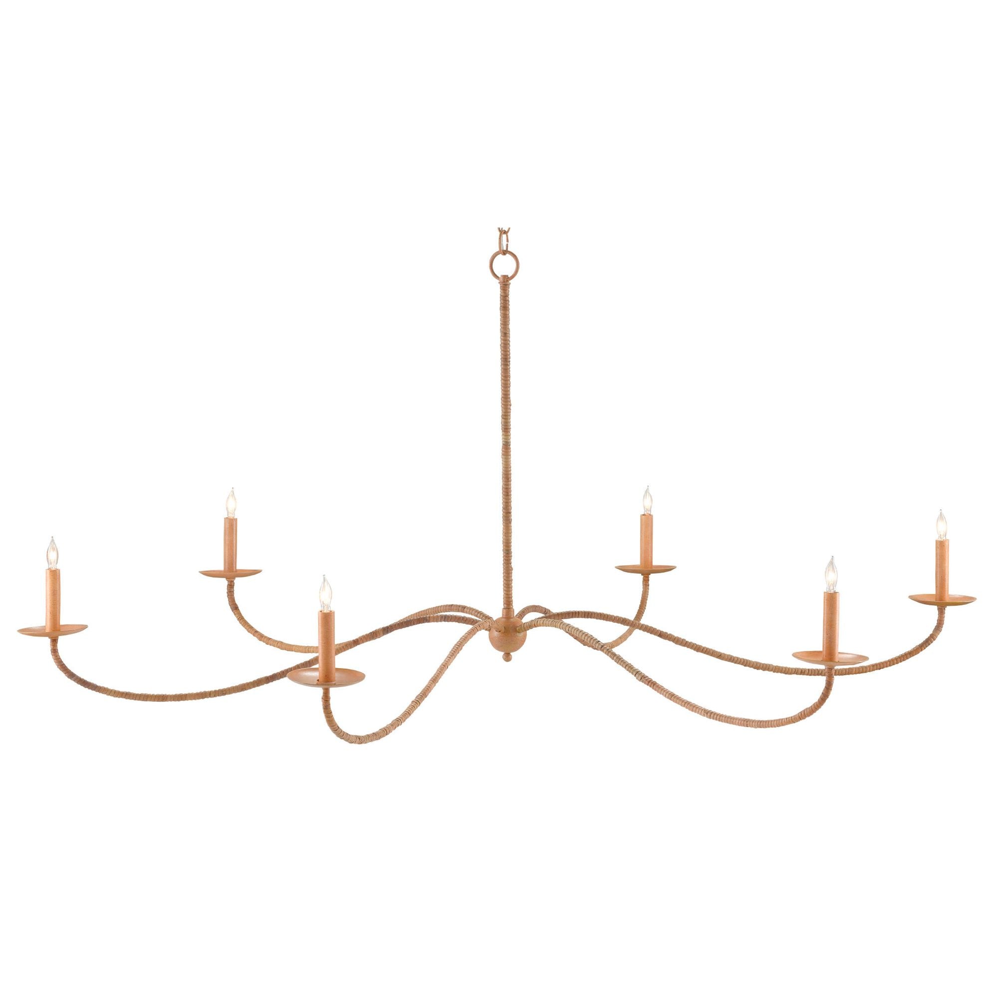 Saxon Large Rattan Chandelier - Saddle Tan/Natural Rattan