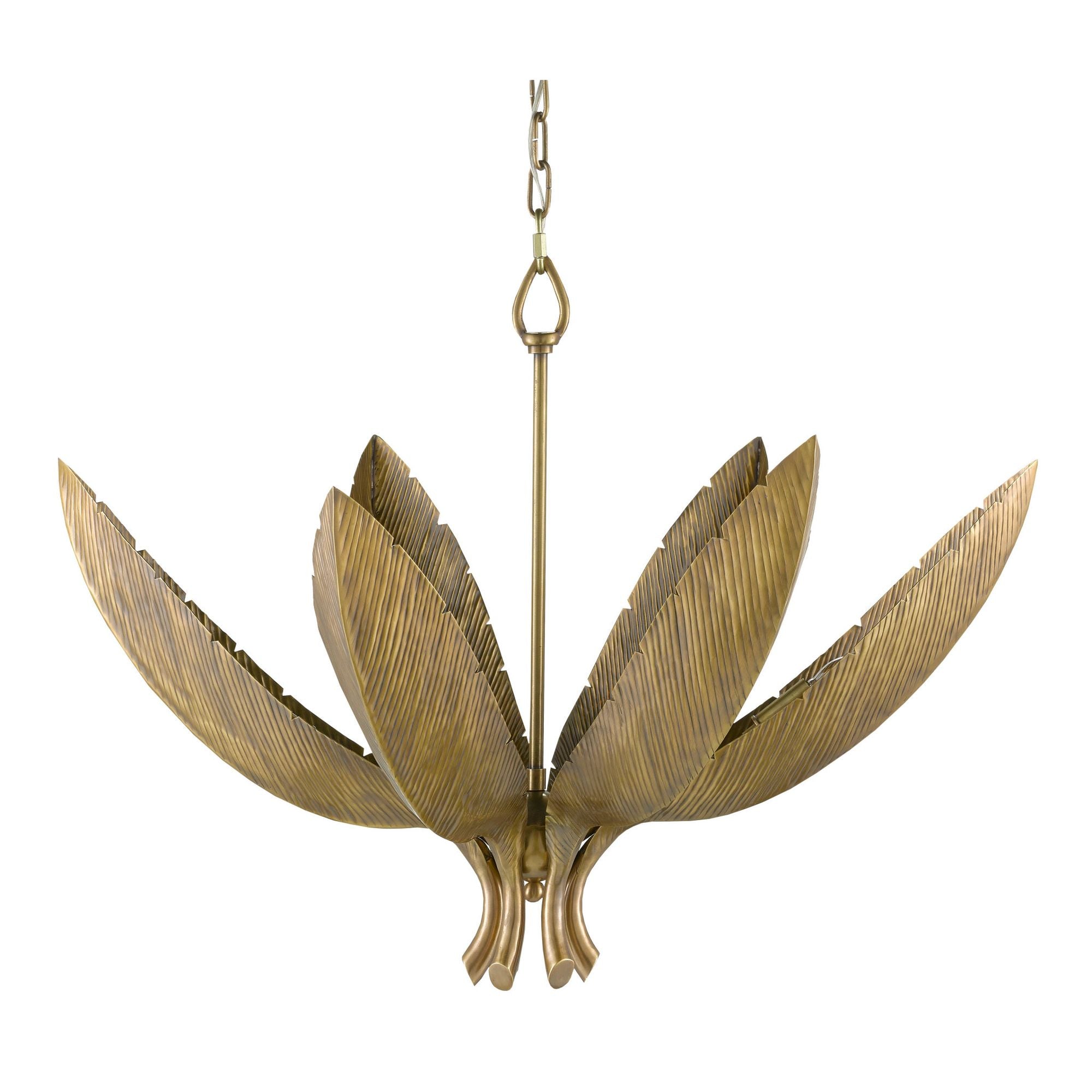 Bird of Paradise Brass Chandelier - Antique Brass