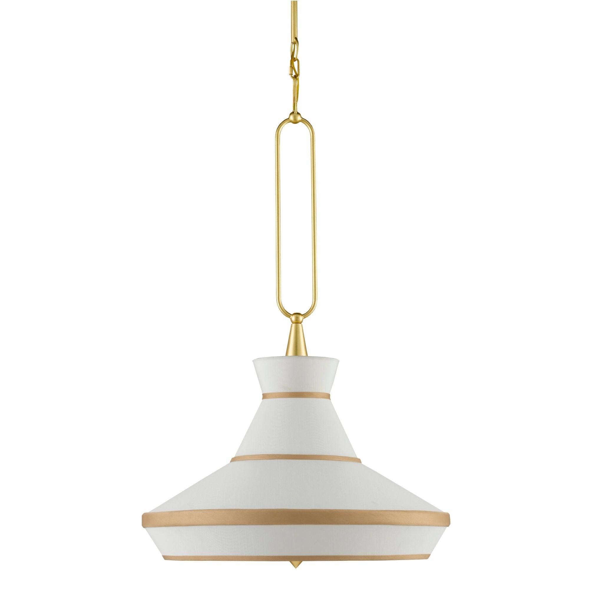 Perth Gold & White Pendant - Gold Leaf/White