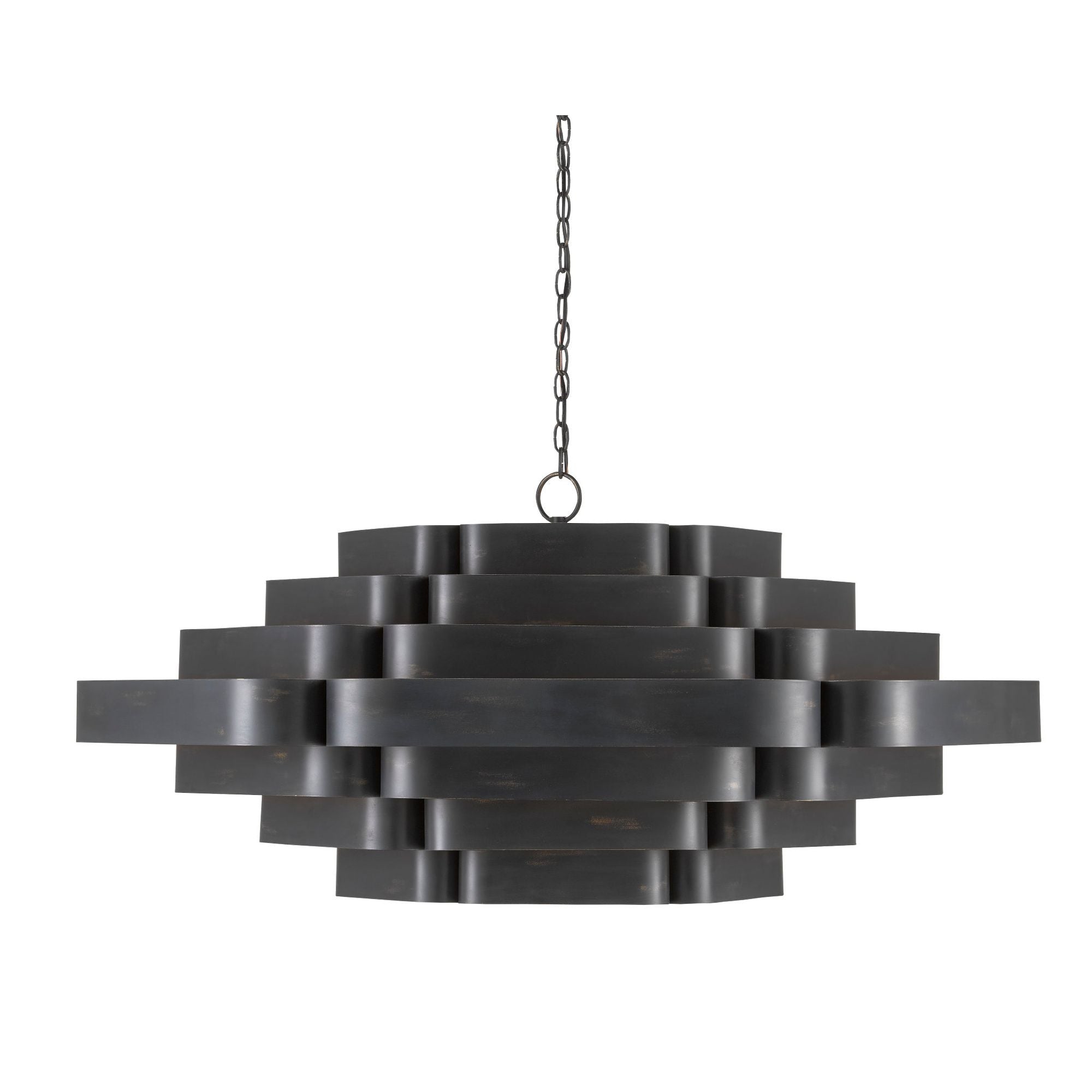 Bailey Black Chandelier - French Black/Contemporary Gold Leaf