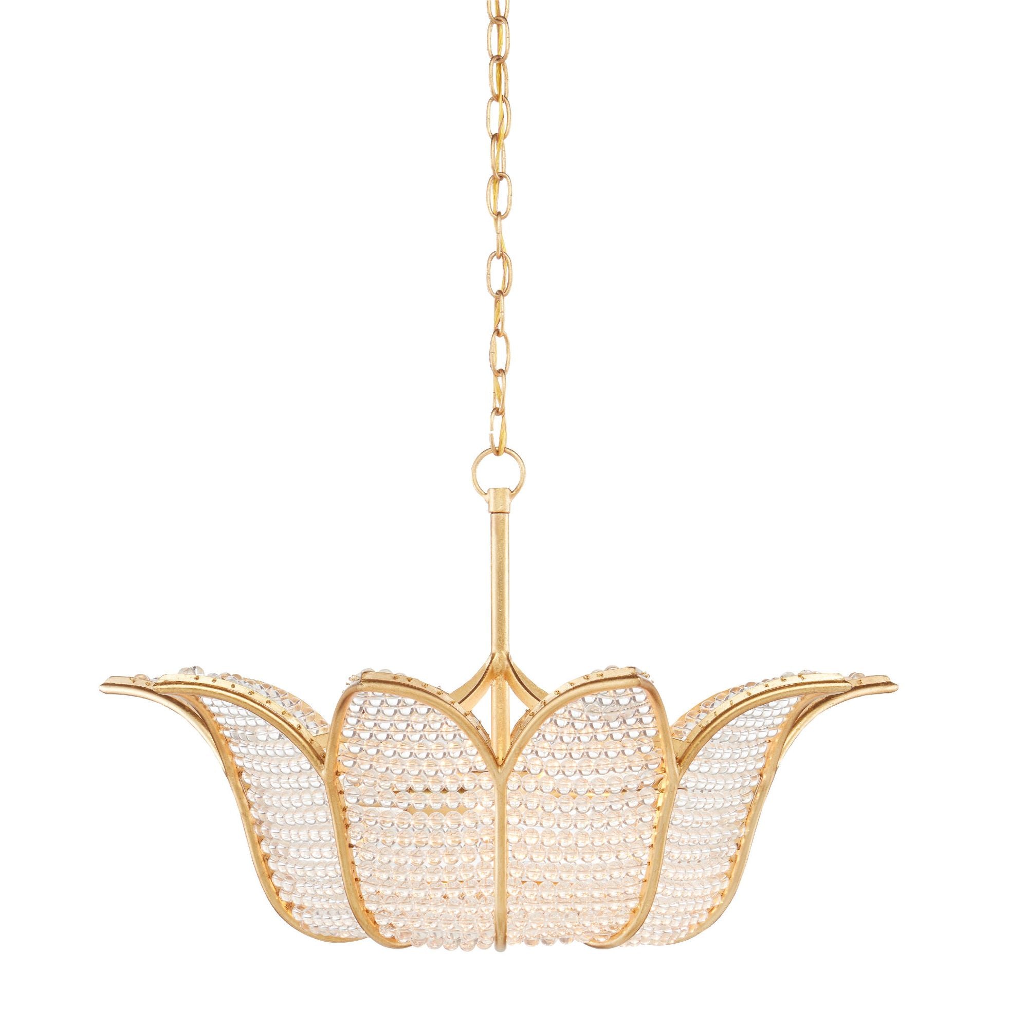 Bebe Beaded Glass Chandelier - Contemporary Gold Leaf/Clear