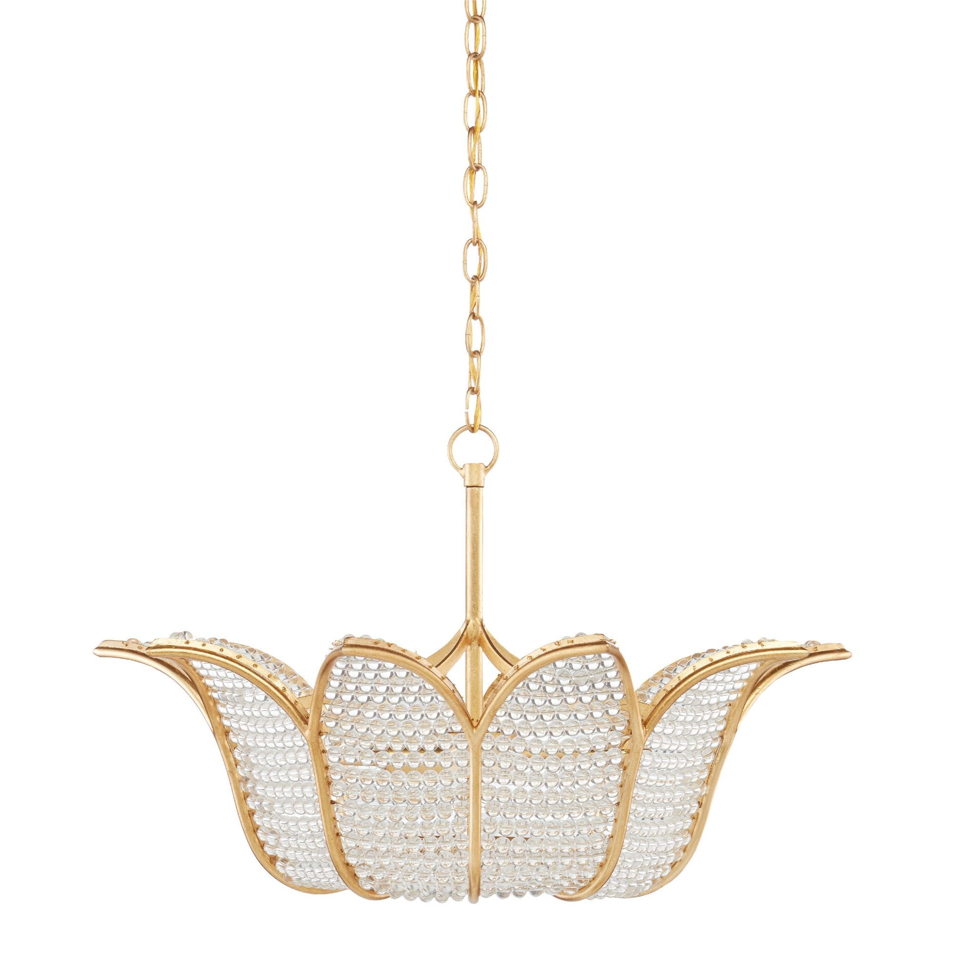 Bebe Beaded Glass Chandelier - Contemporary Gold Leaf/Clear